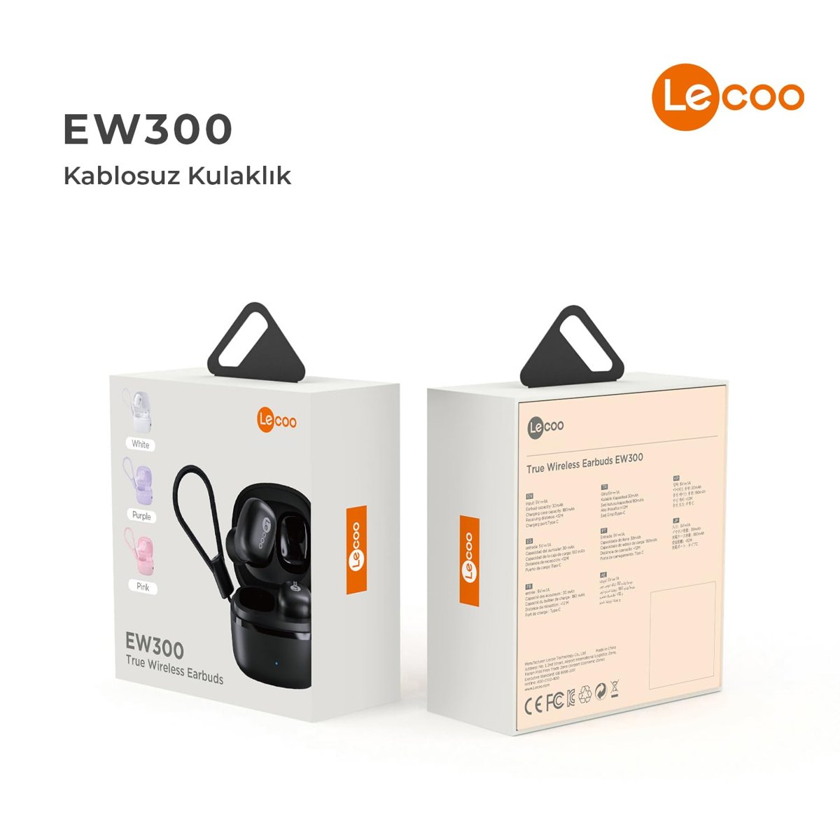 Lecoo EW300 Kablosuz Bluetooth 5.3 TWS Kulak İçi Kulaklık - 20 Saate Kadar Dinleme, Hafif, Su Sıçramasına ve Toza Karşı Dayanıklı, Spor, İş, Oyun için, 15m Kullanım Alanı, Kulak İçi Kulaklık Beyaz