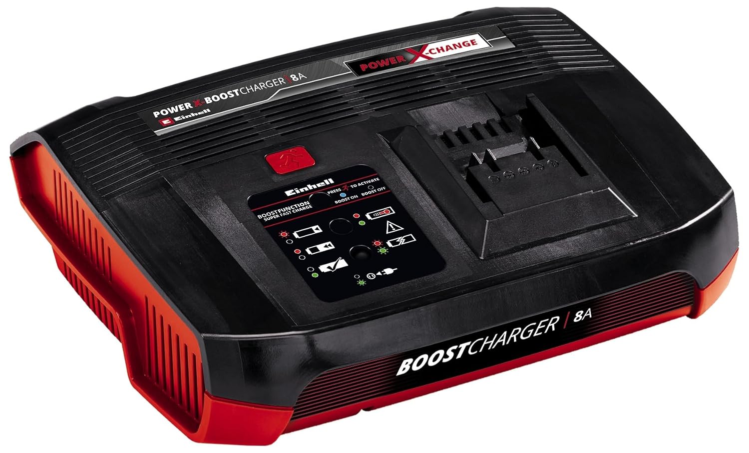 Orijinal Einhell şarj cihazı Power X-Boostcharger 8A Power X-Change (Li-ion, tüm PXC aküler için uygun, daha hızlı şarj için boost modu, 7 aşamalı LED durum göstergesi)