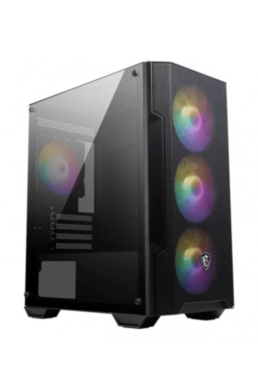 MSI MAG FORGE M100A D60 Akrilik yan panel 3x120mm 1x120mm Auto RGB Fan 600W 80+ mATX Gaming Bilgisayar Kasası