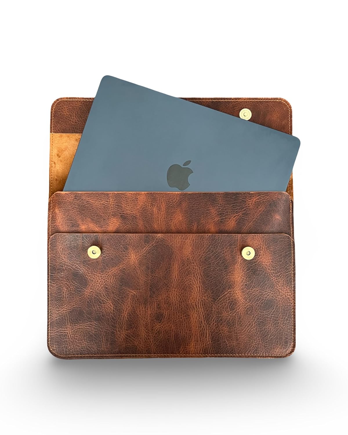 Deri MacBook Çantası, MacBook Air Kılıfı 13 inç, MacBook Pro Kılıfı 14 inç (taba)