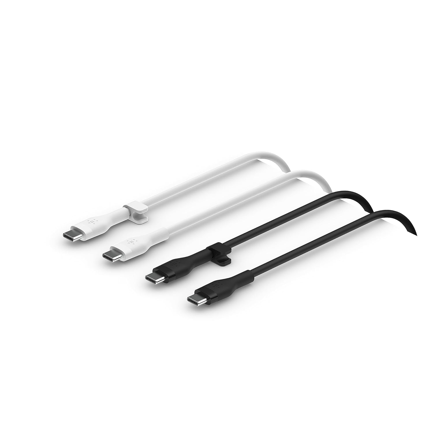 Belkin Boost Charge Flex Silikon USB-C Şarj Kablosu, USB-C, iPhone 16, 15, Galaxy S24, S23, iPad, MacBook, Note, Pixel v Daha Fazlası için, 1 Metre, 2'li Paket, Siyah ve Beyaz