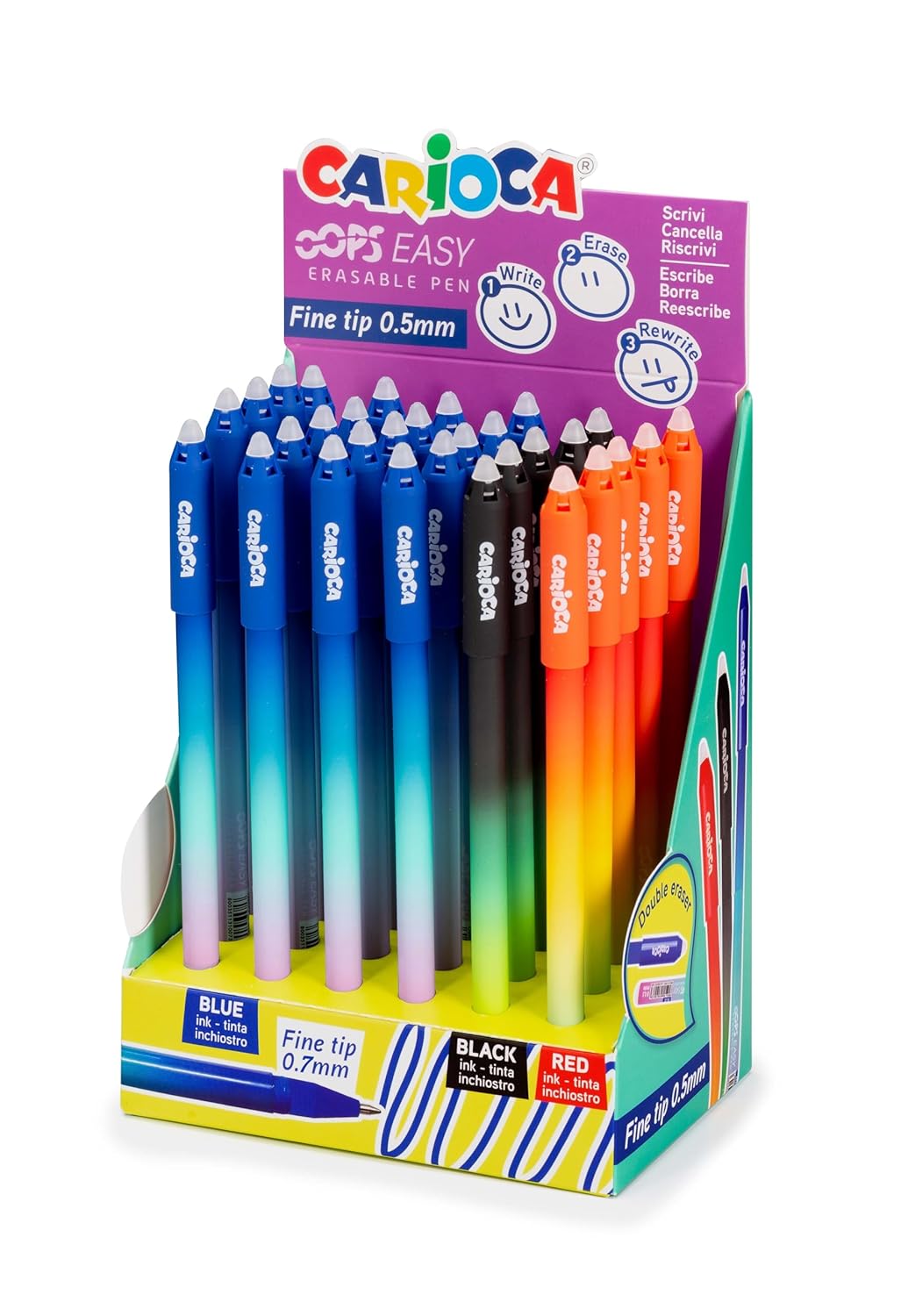 Carioca Oops Easy Silinebilir Tükenmez Kalem 30'Lu Stand