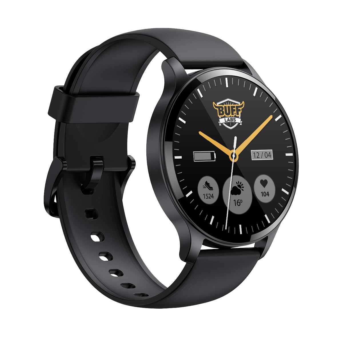 BUFF LABS Buff Akıllı Saat 1.43 İnç Büyük Ekran IP68 Spor Mod BT5.2 Siyah, Buff Labs, 47mm