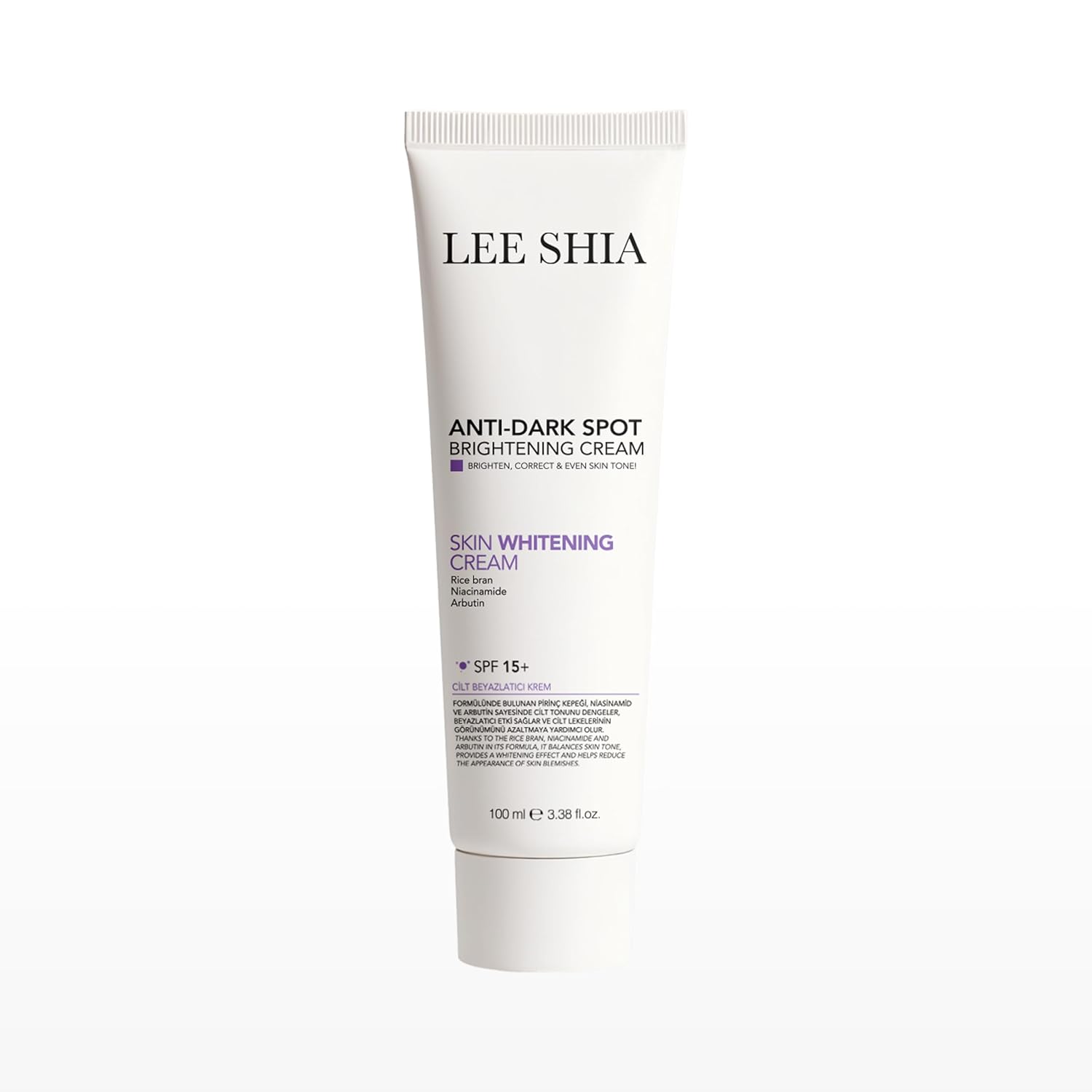 Lee Shia Cilt Beyazlatıcı Leke Kremi 100 ml (RICE BRAN, NIACINAMIDE, ARBUTIN, SPF15)