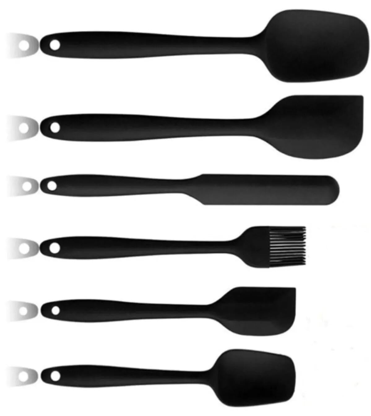 Busstier Yanmaz Yapışmaz Silikon 6'lı Pasta, Yumurta Fırçası, Kaşık Bıçak, Spatula Mutfak Seti