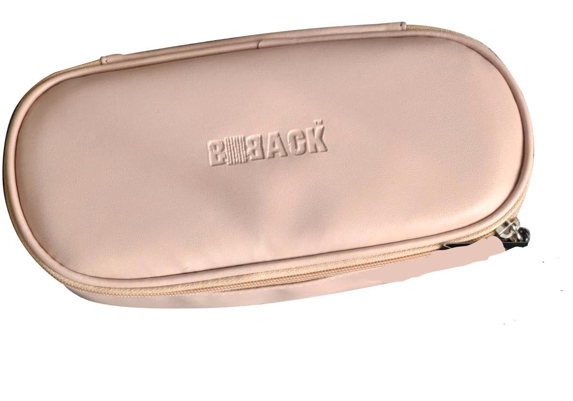 BBACK Oval Fermuarlı Kalem Kutusu Suni Deri Uçuk Pembe