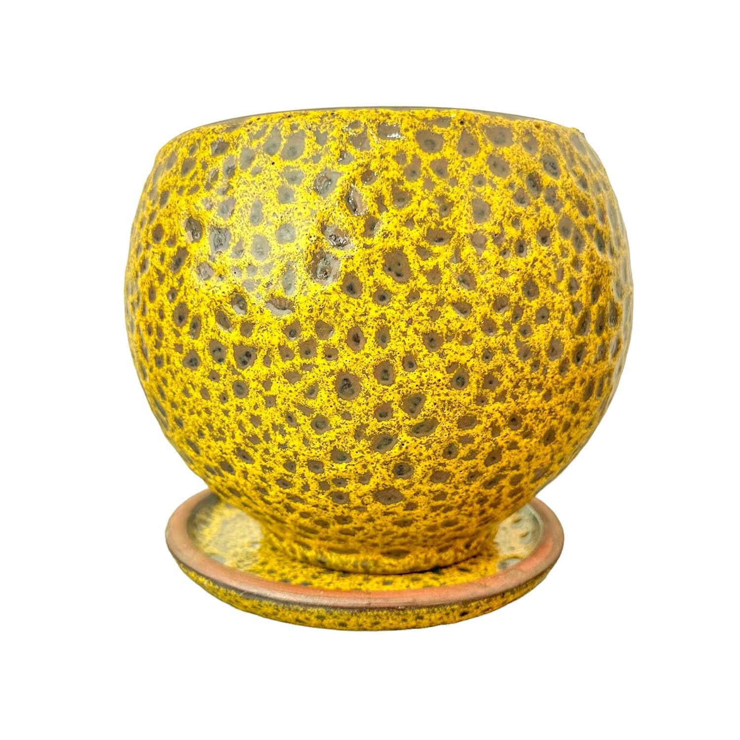 Bitki Tasarımı Ev Dekorasyon Hardal Sarısı Şekilli Artistik Çift Sırlı İç Ve Dış Mekan Kullanımlı Tabaklı Toprak Terrakota Saksı Saksılık Salon Çiçeklik