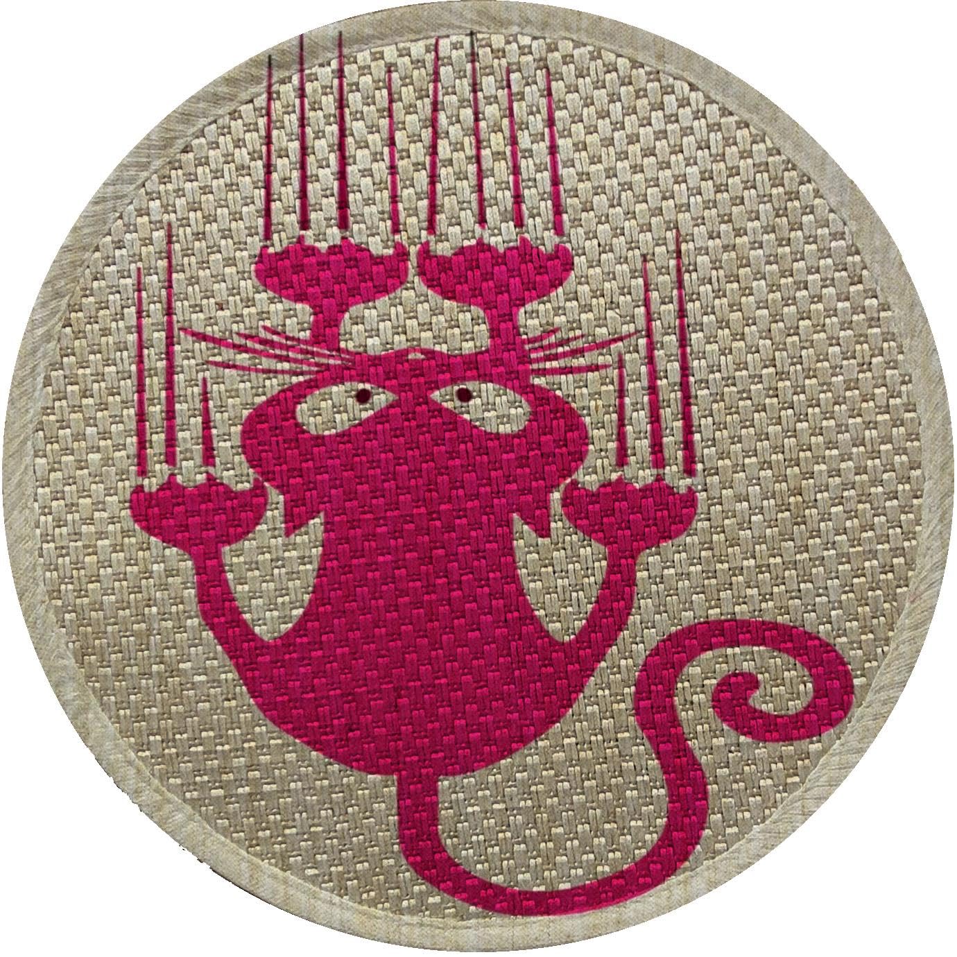 Glipet Desenli Çift Taraflı Kedi Tırmalama Paspası Yuvarlak Pink 36 * 36 cm