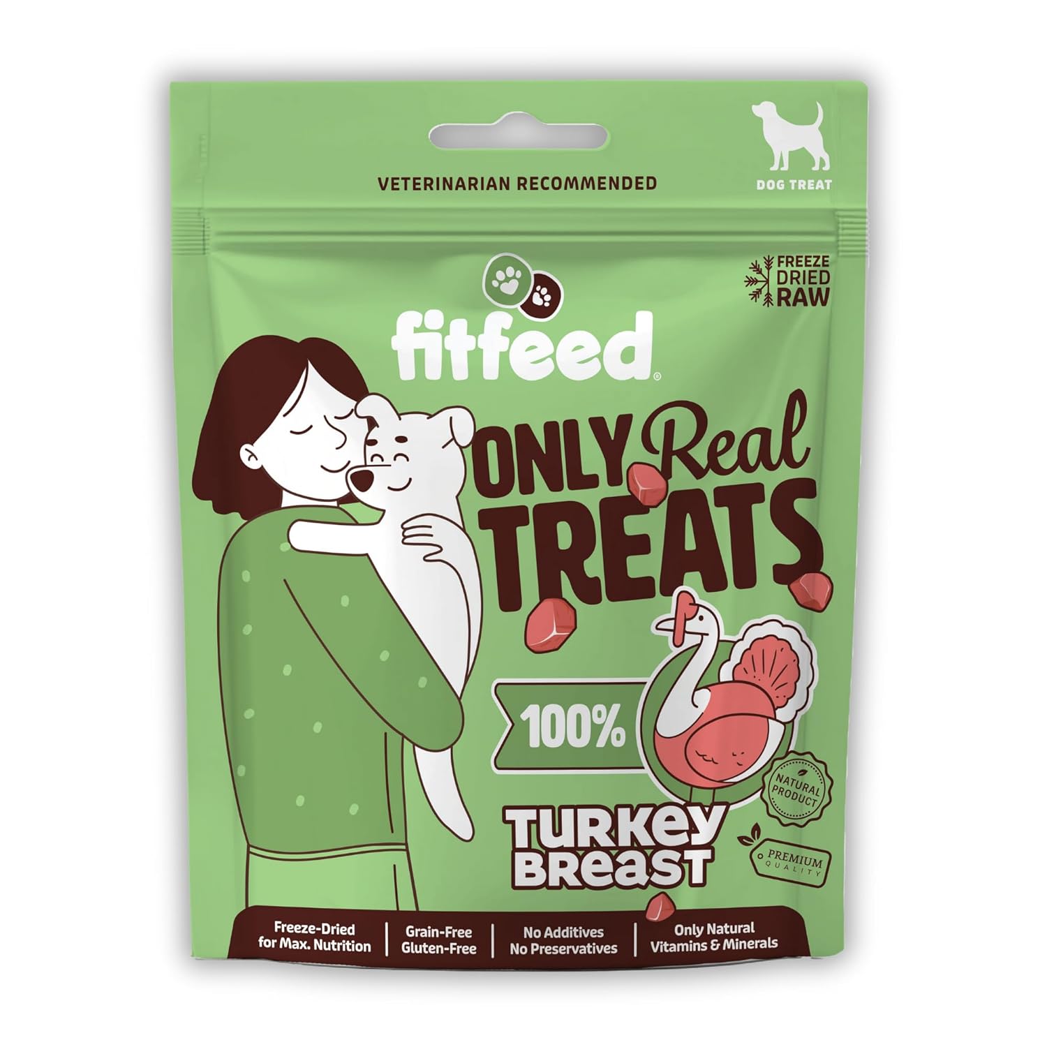 fitfeed Freeze-Dried Çiğ Hindi Göğüs Köpek Ödül Maması 40g