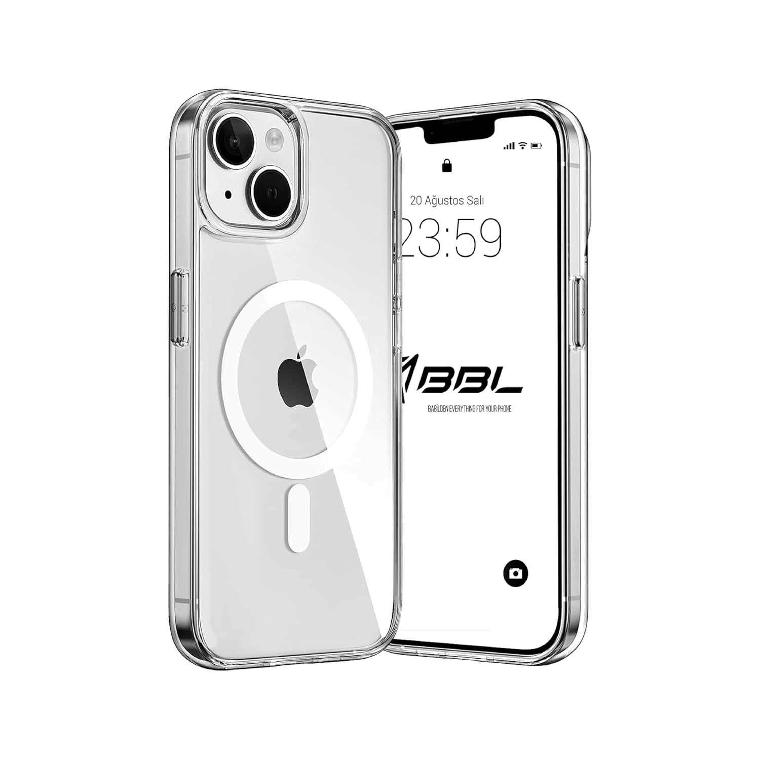 Babilden iPhone 13 için Kılıf Kamera Korumalı Magsafe Wireless Şarj Özellikli Şeffaf Kılıf