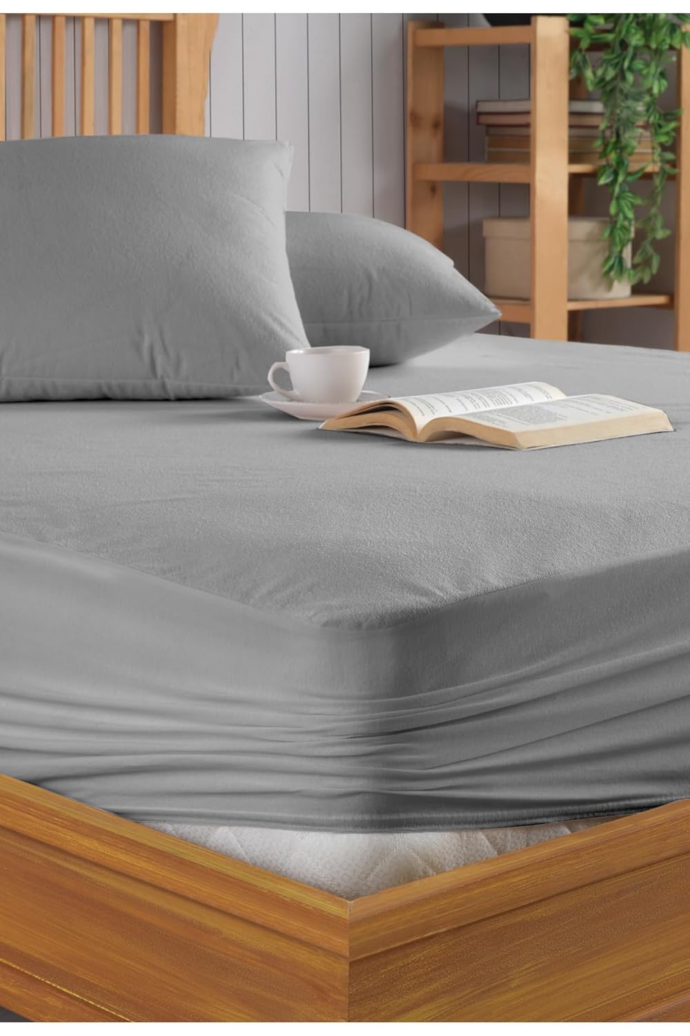 FORMEYA Gri Sıvı Geçirmez Alez - Tek-Çift Kişilik Alez - Mikrofiber Kumaş - Fitted(Yatağı Saran) Alez - Yatak Koruyucu Alez-Çarşaf(150x200)