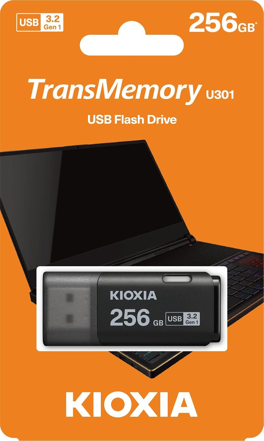 KIOXIA TransMemory U301 256GB USB Bellek – USB 3.2 Gen 1, Siyah