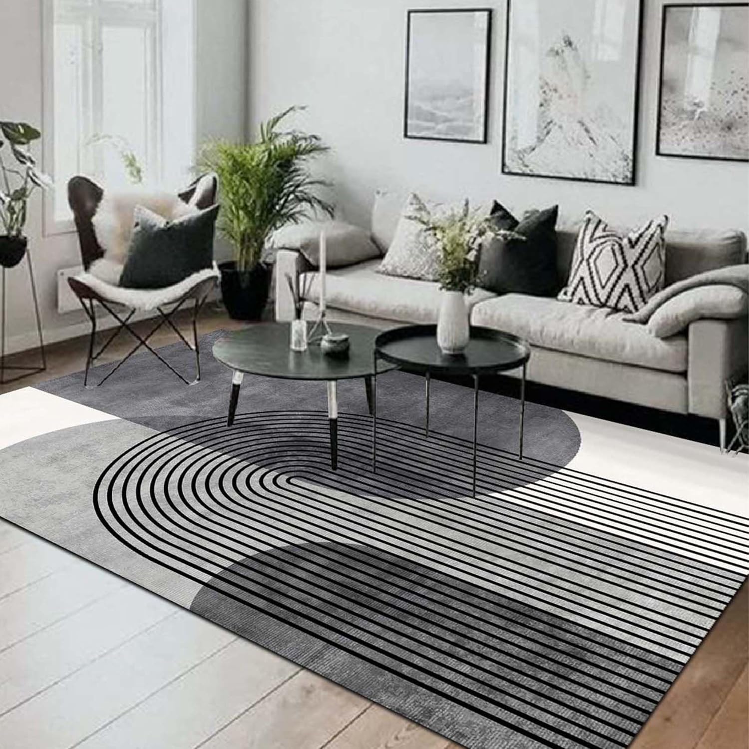 Latte Dizayn Sare Desenli Kadife Pamuk Tabanlı Yıkanabilen Kaydırmaz Antibakteriyel Salon Halısı 100x200