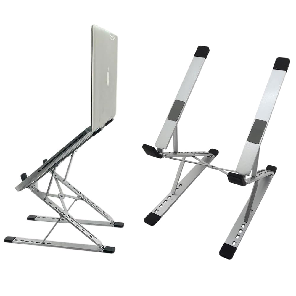 Coverzone Kaliteli Tok Alüminyum Dizüstü Bilgisayar Notebook Standı Yüksekliği Ayarlanabilir 30cm Maksimum Yükseklik Stand Taşınabilir Yükseltici MacBook Uyumlu Tüm Dizüstü Bilgisayar 10-16 inç N8