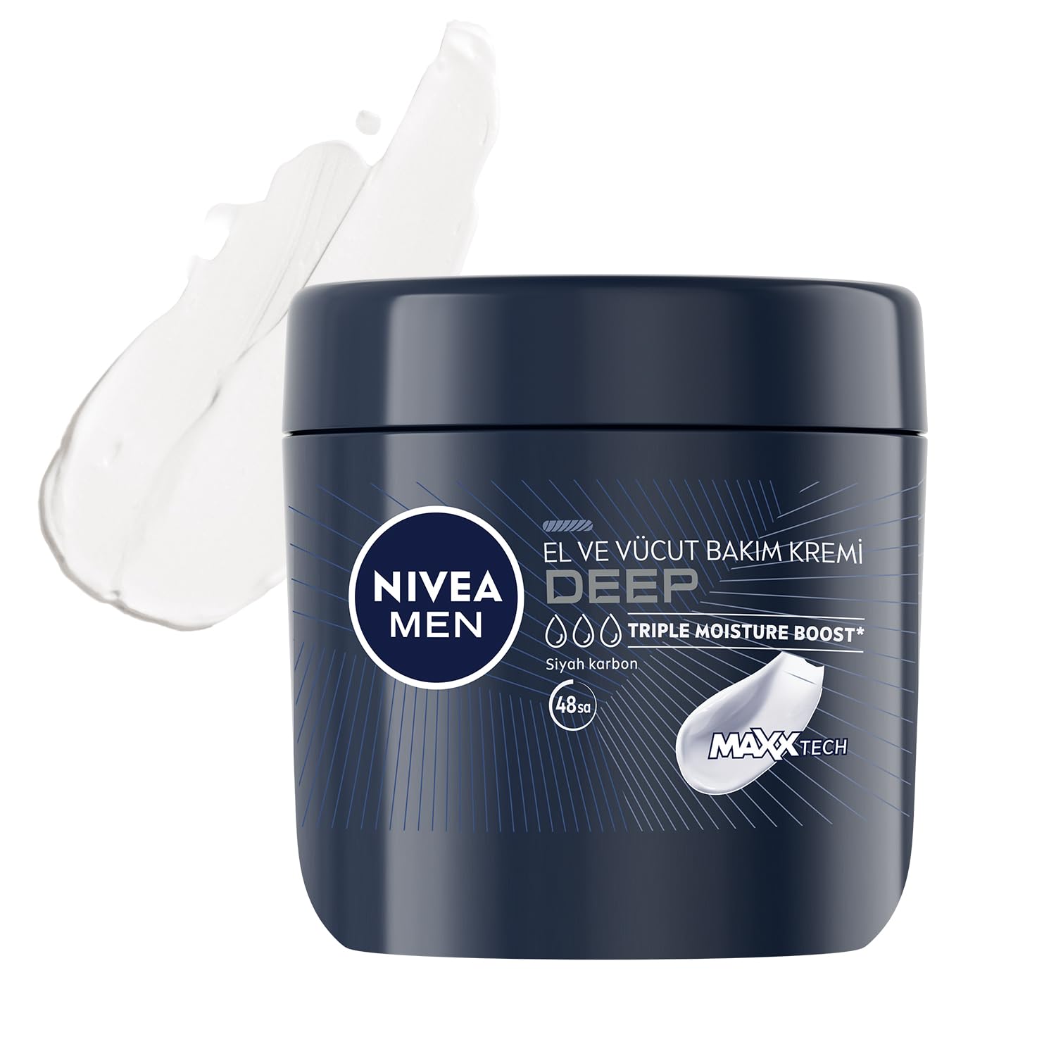 NIVEA MEN Erkek El ve Vücut Bakım Kremi Deep Dimension 400ml,Yoğun Nemlendirici,Ferah Koku,Yenileyici Bakım