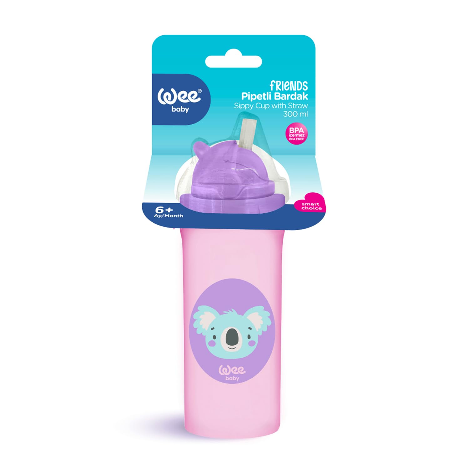 Wee Baby Friends Pipetli Bardak 300 ml - PEMBE KOALA