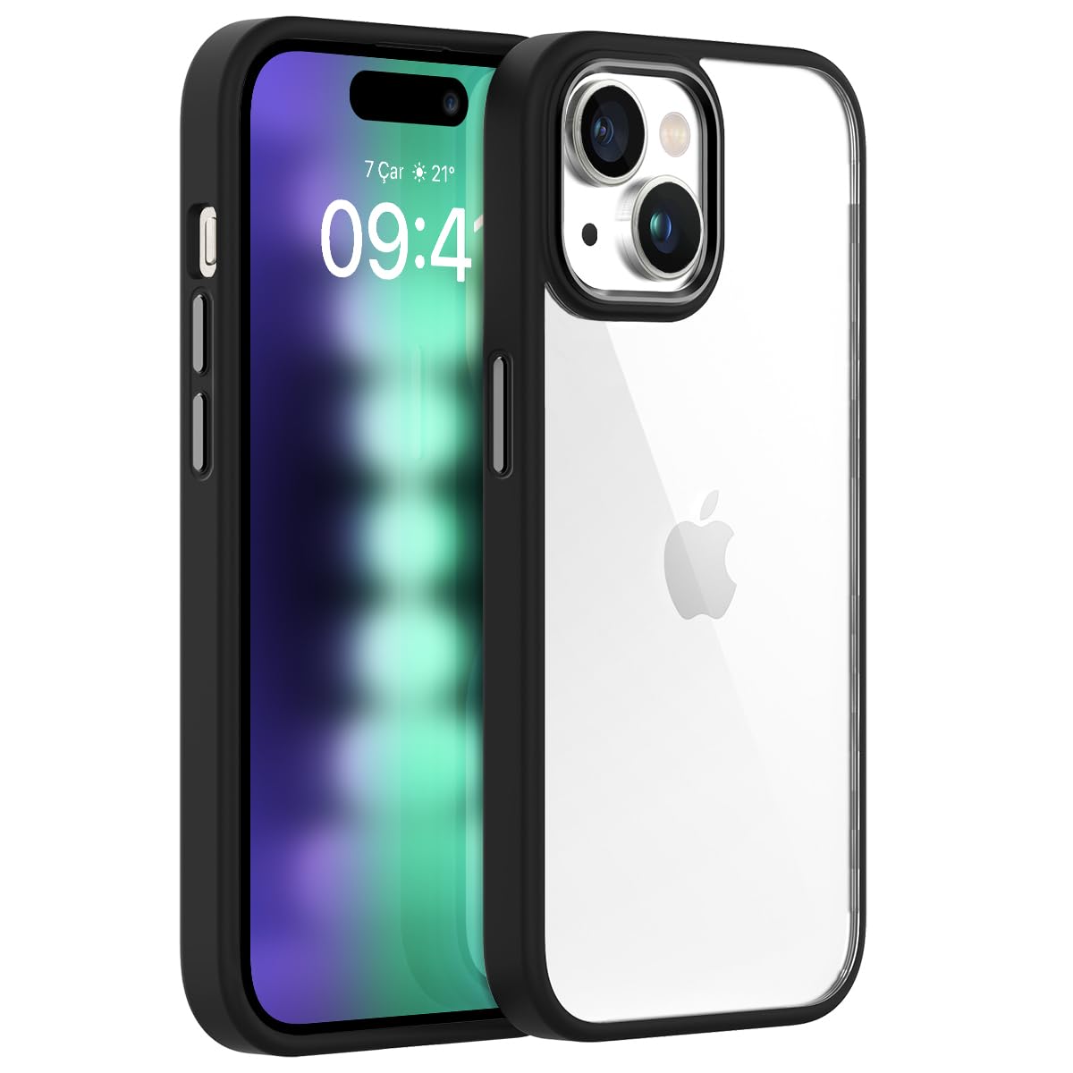 BUFF LABS Buff iPhone 15 Plus ile Uyumlu New Air Bumper Kılıf, Koruyucu Telefon Kılıfı (Siyah)