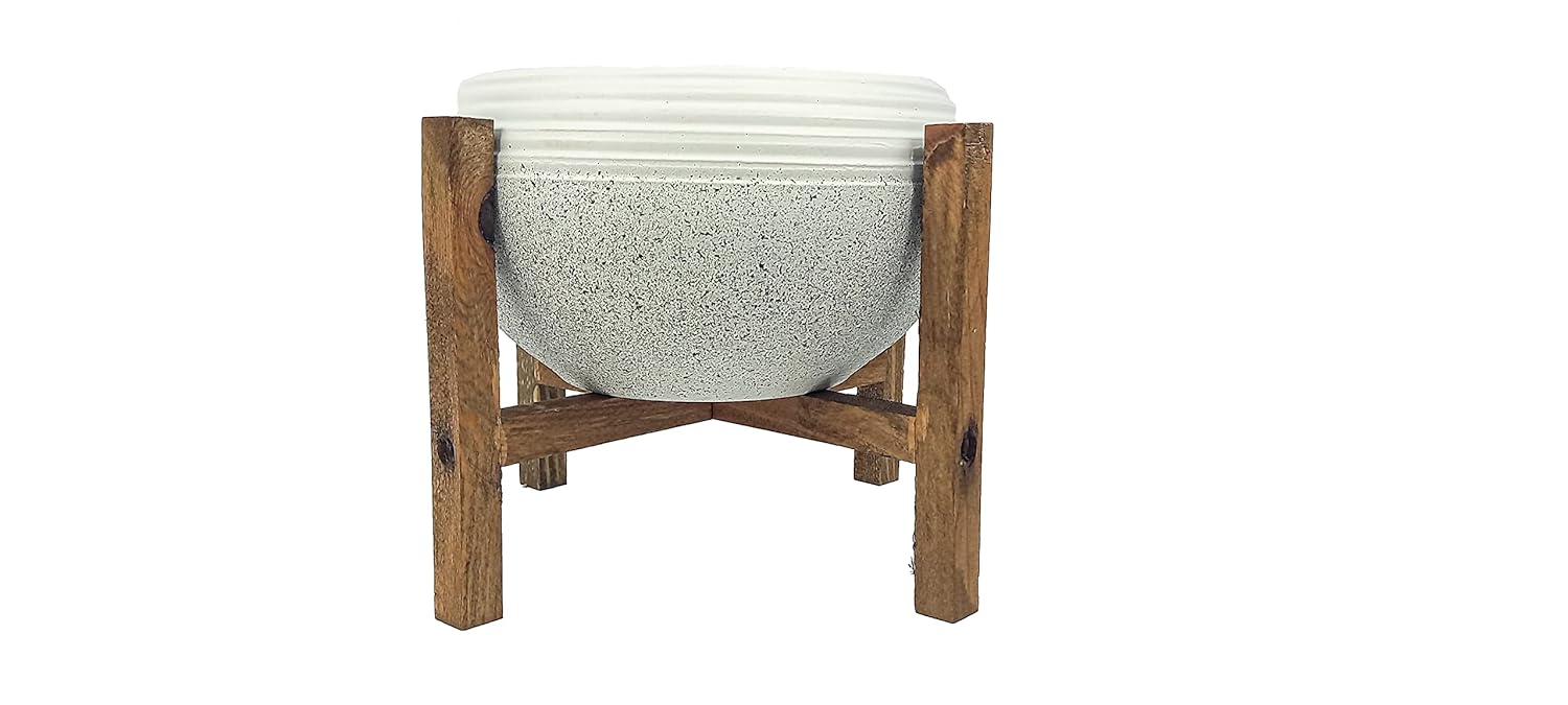 BİTKİ TASARIMI EV DEKORASYON BEYAZ GRANİT KÜP ARANJMAN SAKSI SAKSILIK SALON ÇİÇEKLİK 4 AYAKLI