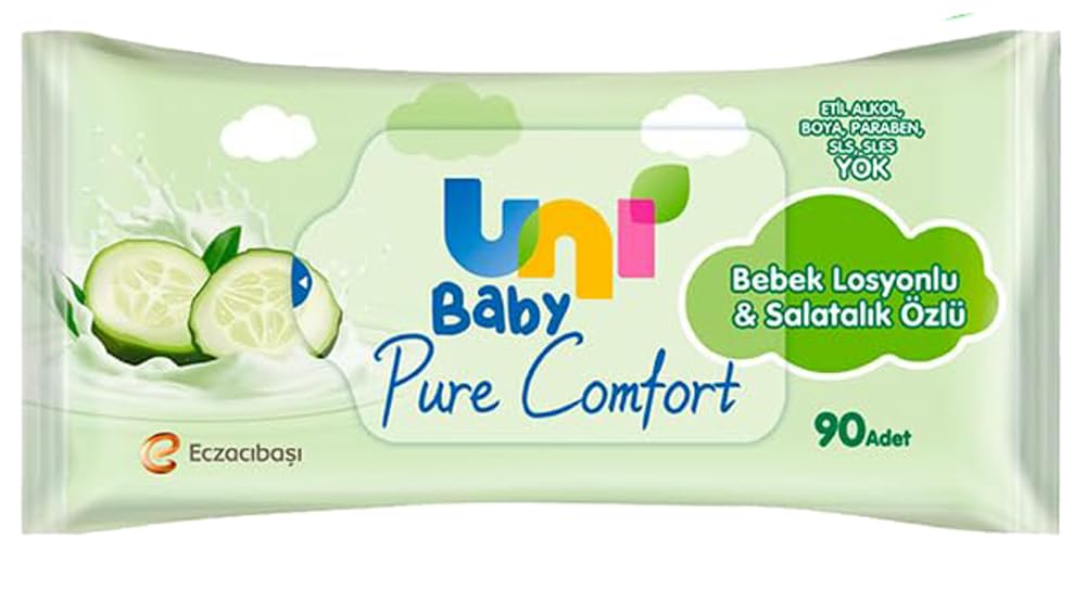Uni Baby Pure Comfort Bebek Losyonlu ve Salatalık Özlü Islak Mendil 12x90 1080 Yaprak
