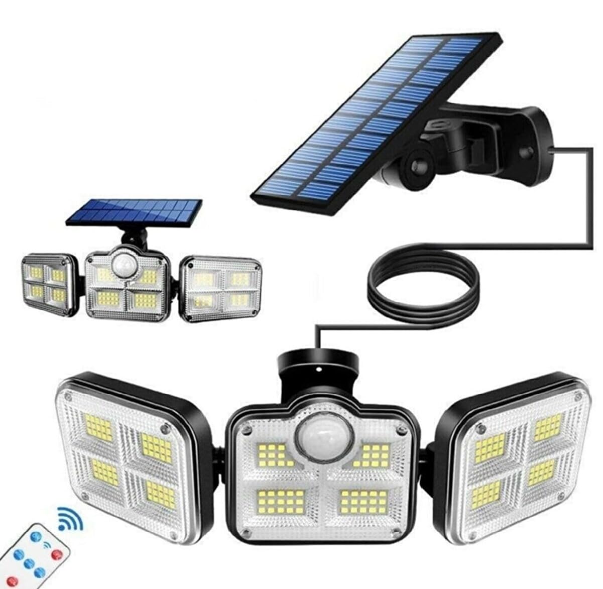 HANGAST Solar Güneş Enerjili 122 Ledli Hareket Sensörlü Bahçe Aydınlatma Sokak Lambası Solar