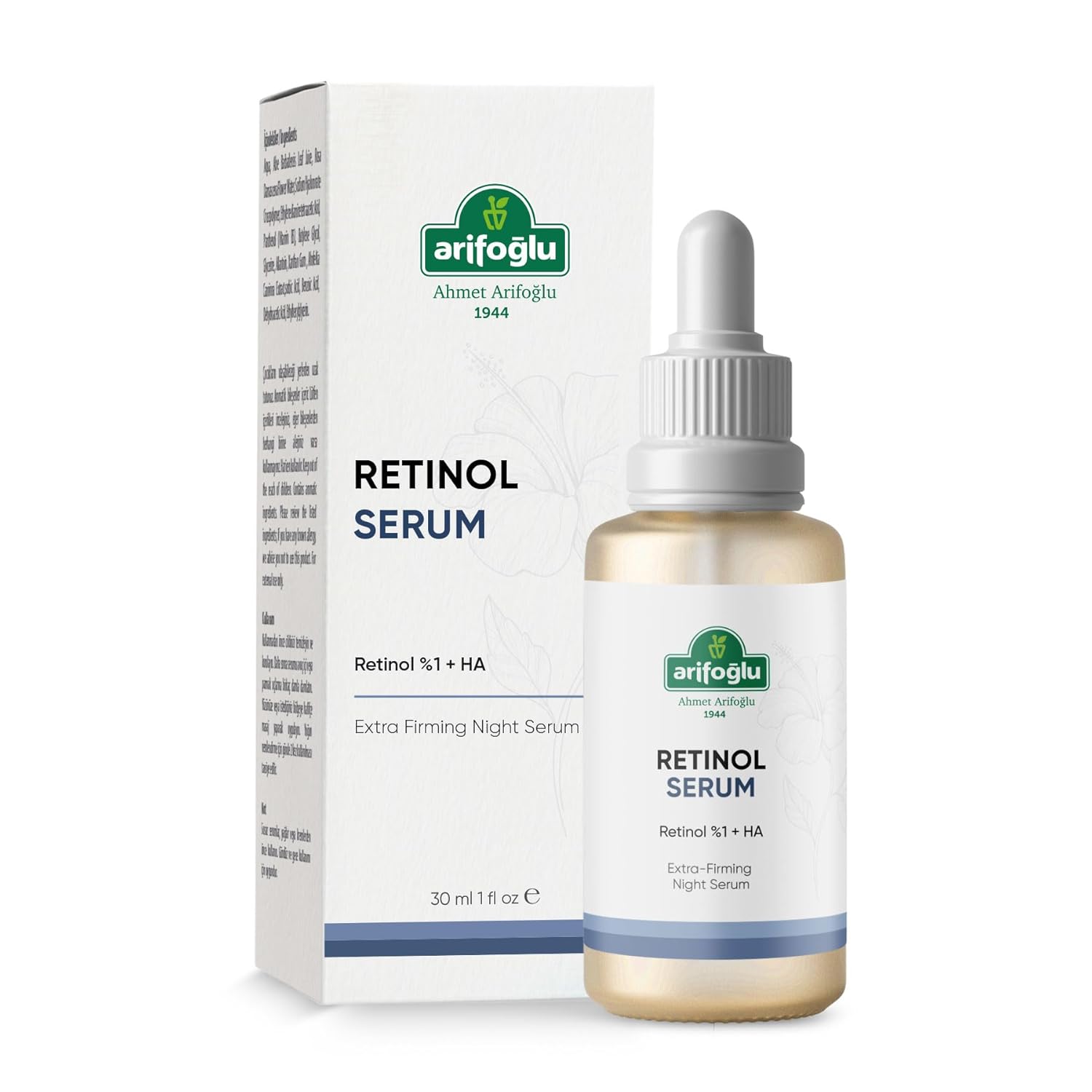 Arifoğlu Kırışıklık Karşıtı, Onarıcı Retinol (A Vitamini) Sıkılaştıcı Gece Serumu 30 ml Retinol%1+H