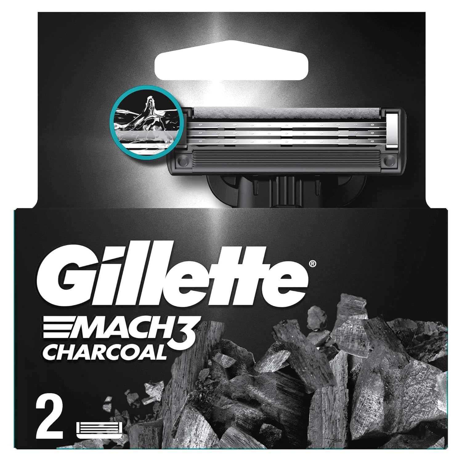Gillette Mach3 Charcoal Yedek Tıraş Bıçağı 2'li