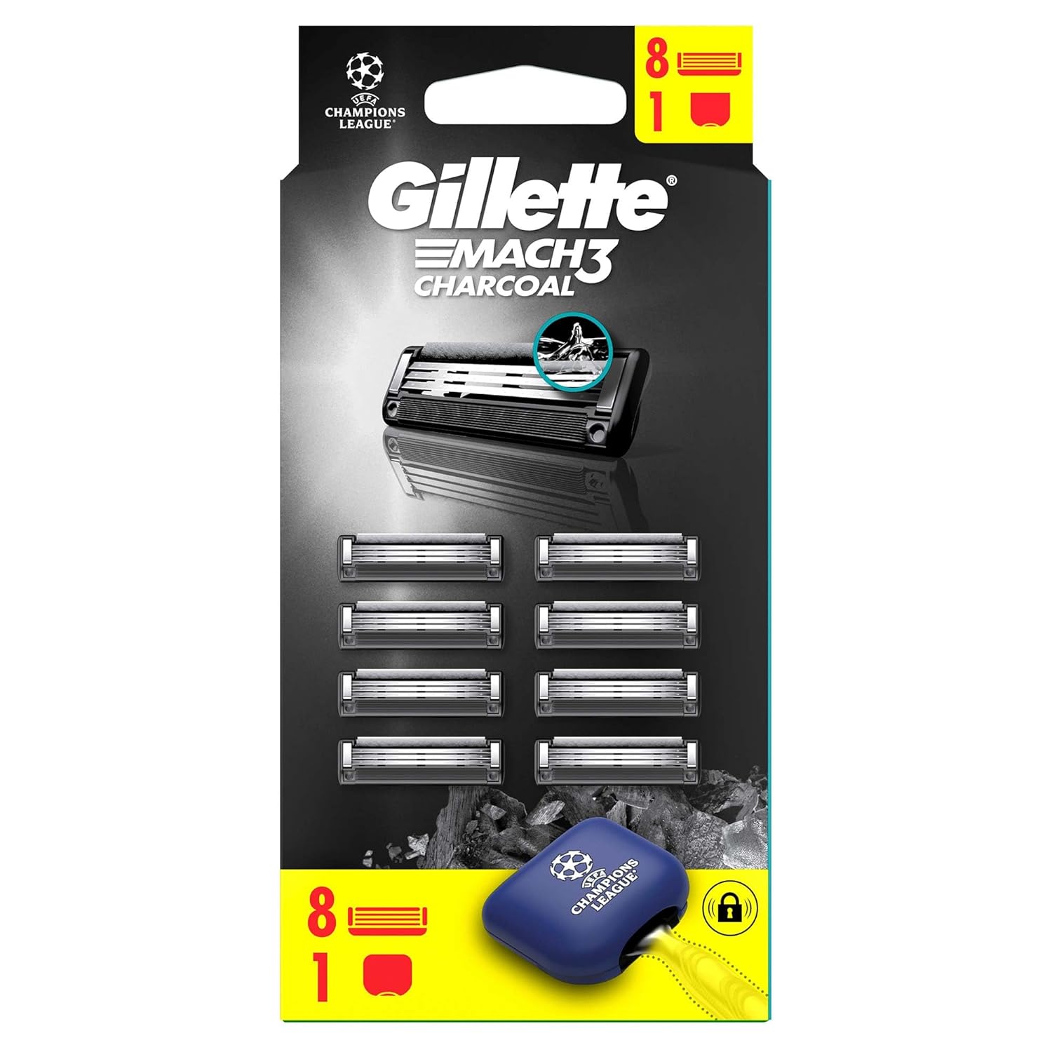 Gillette Mach3 Charcoal Avantajlı Yedek Tıraş Bıçağı 8'li