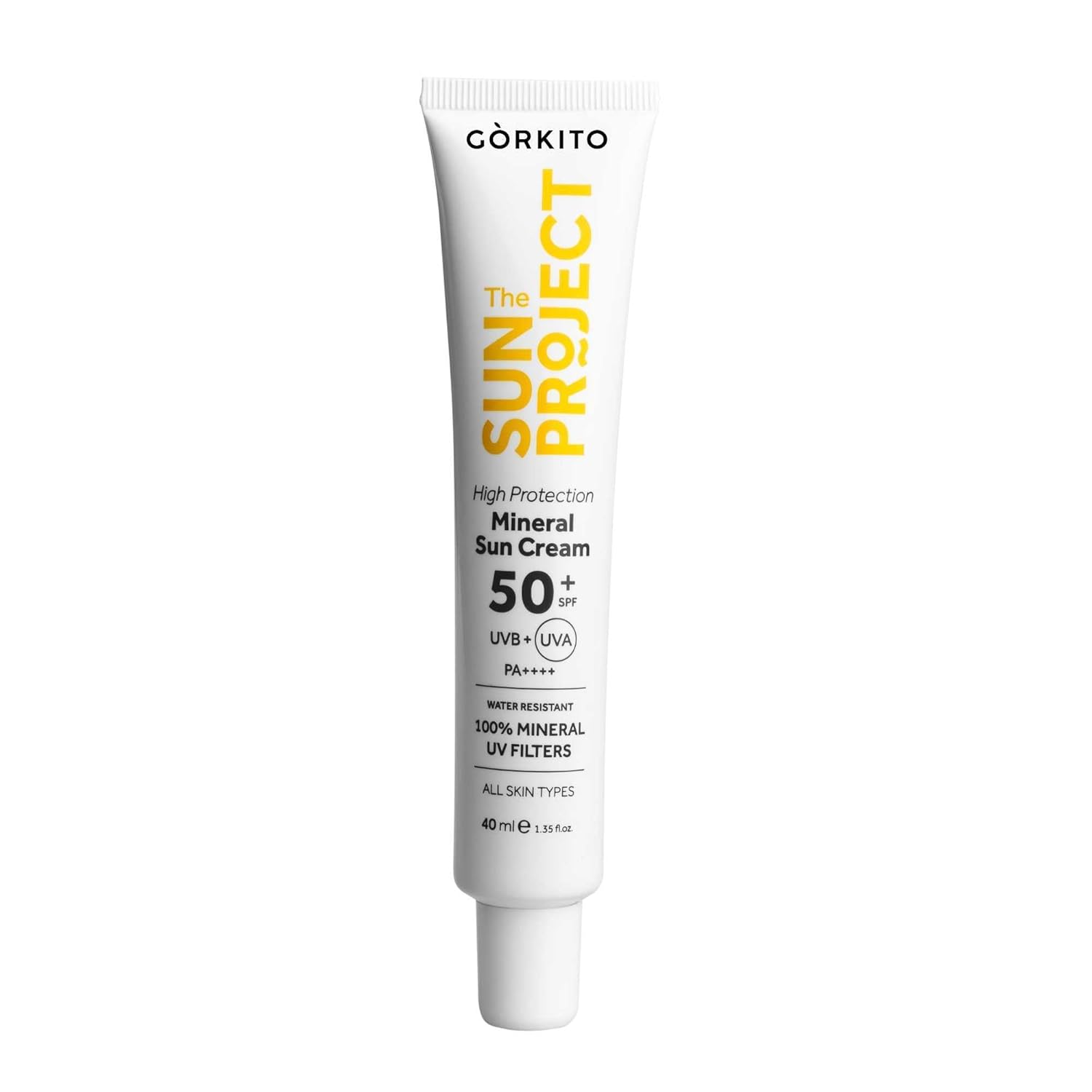 Görkito The Sun Project Yüksek Korumalı Aydınlatıcı%100 Mineral Güneş Kremi High Protection Mineral Sun Cream 50+ SPF PA++++ 40 ml