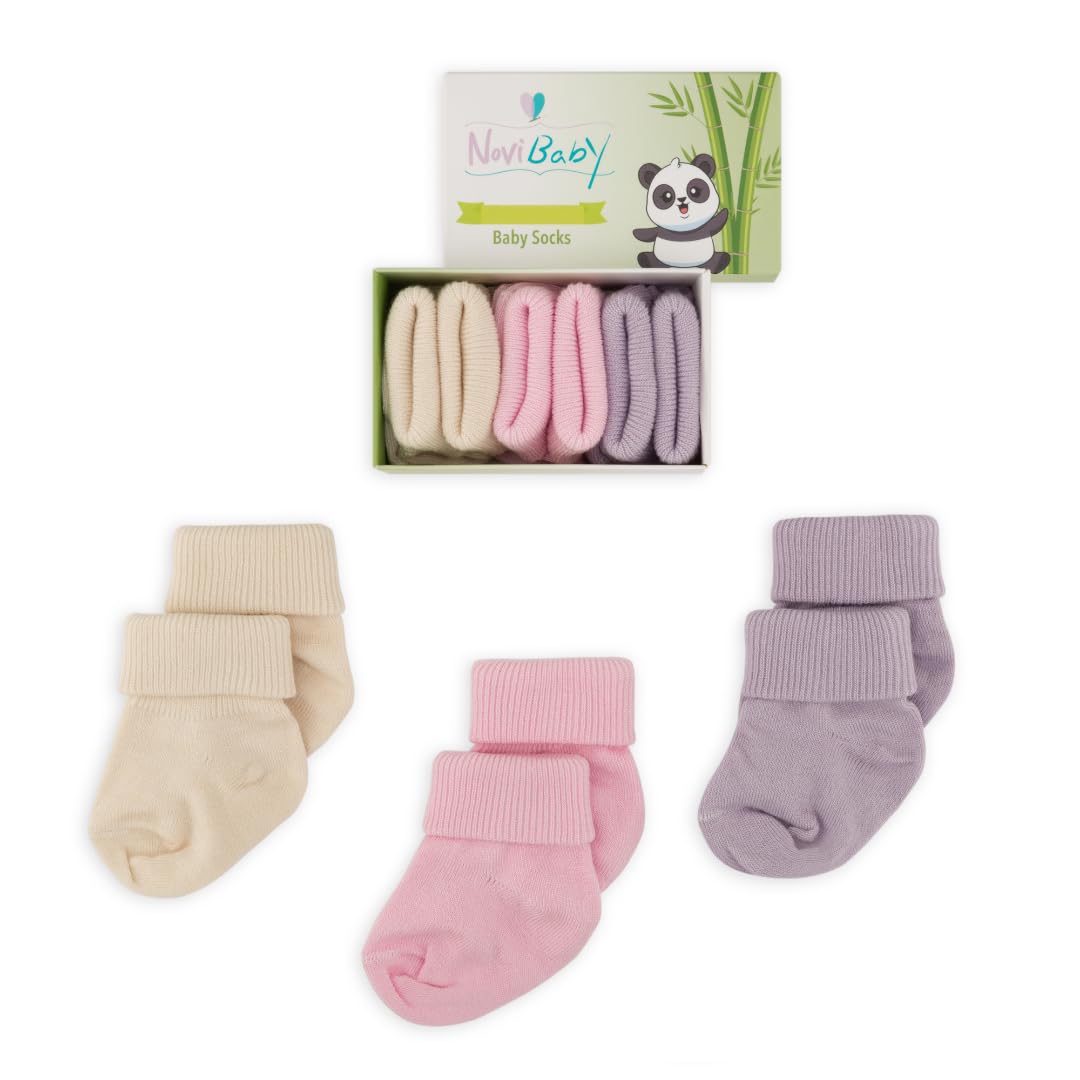 Novibaby 3'lü Bambu Yenidoğan Bebek Çorap