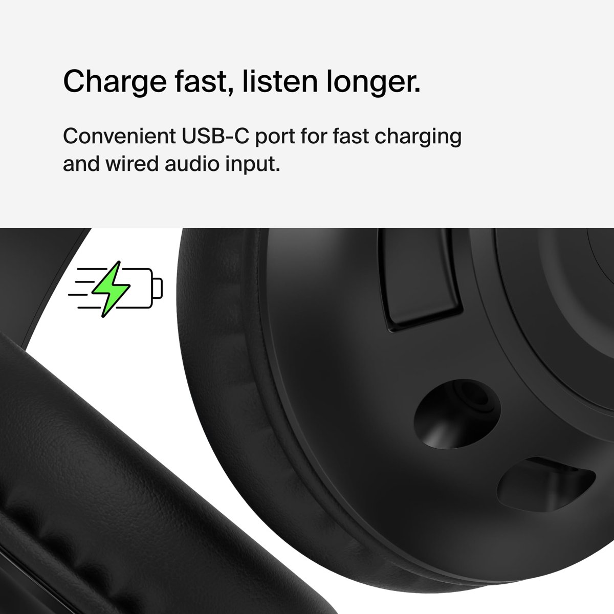 Belkin SoundForm Inspire Kablosuz Kulak Üstü Kulaklık Çocuklar İçin, Çevrimiçi Öğrenme ve Dahili Mikrofonla Seyahat - iPhone, iPad, Galaxy ve Daha Fazlasıyla Uyumlu