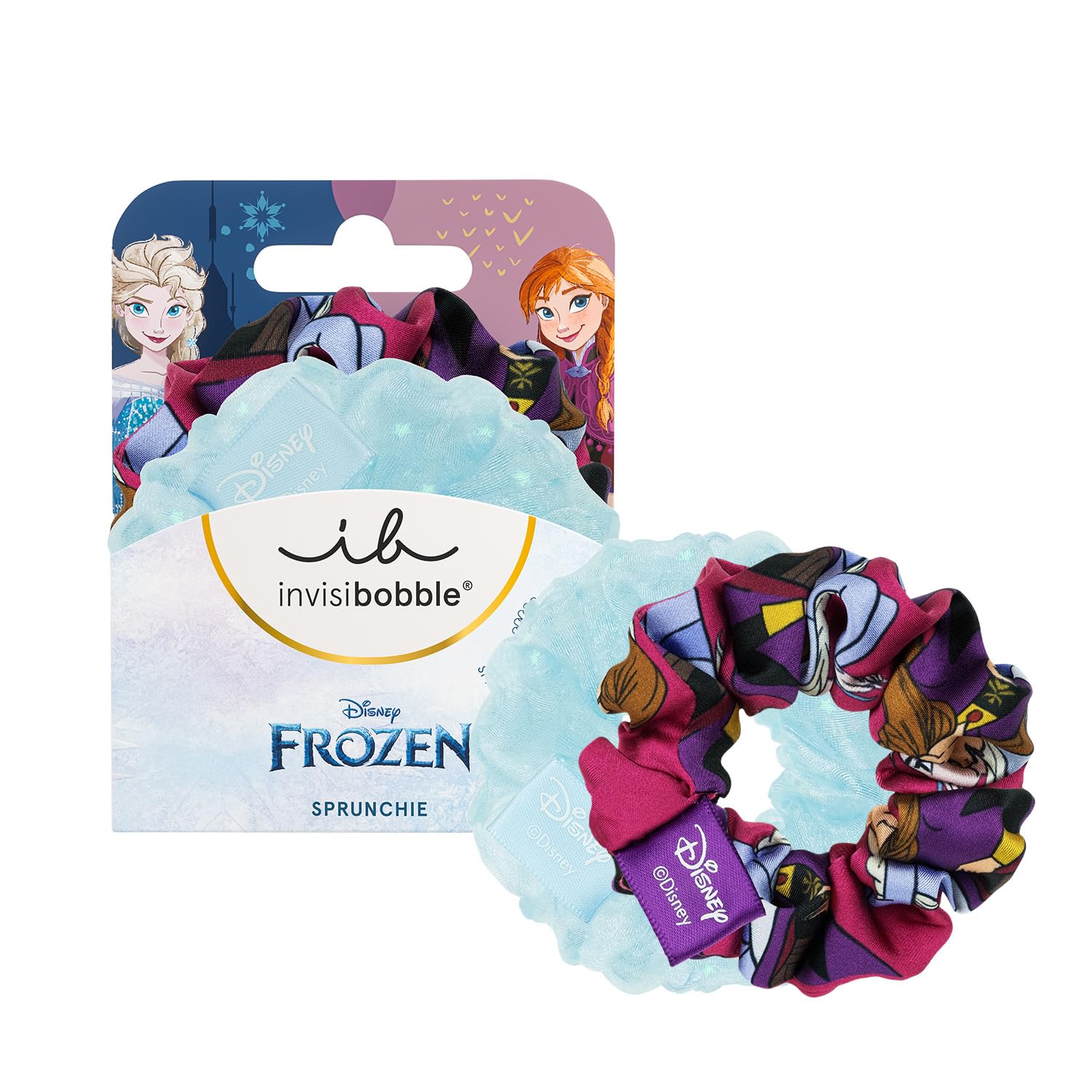 invisibobble Kids Scrunchie Disney Frozen – Renkli ve Açık Mavi 2'li Set – Kız Çocuk Saç Lastiği Kız Çocuk Saç Lastiği Çocuklar için Özel Scrunchies Seti