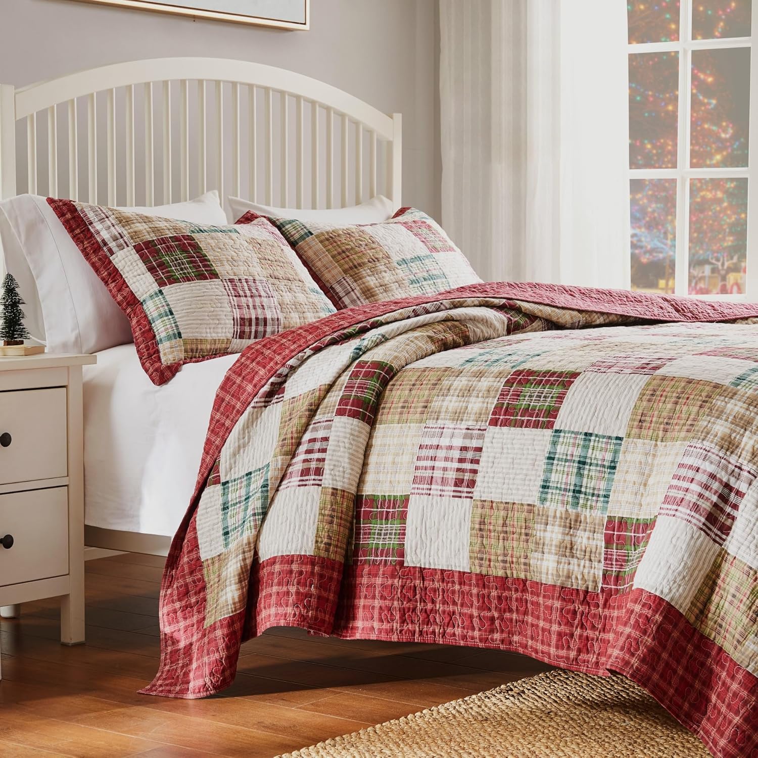 Greenland Home Oxford%100 Pamuk Yorgan Seti, 2 Parça İkiz/XL, Kırmızı