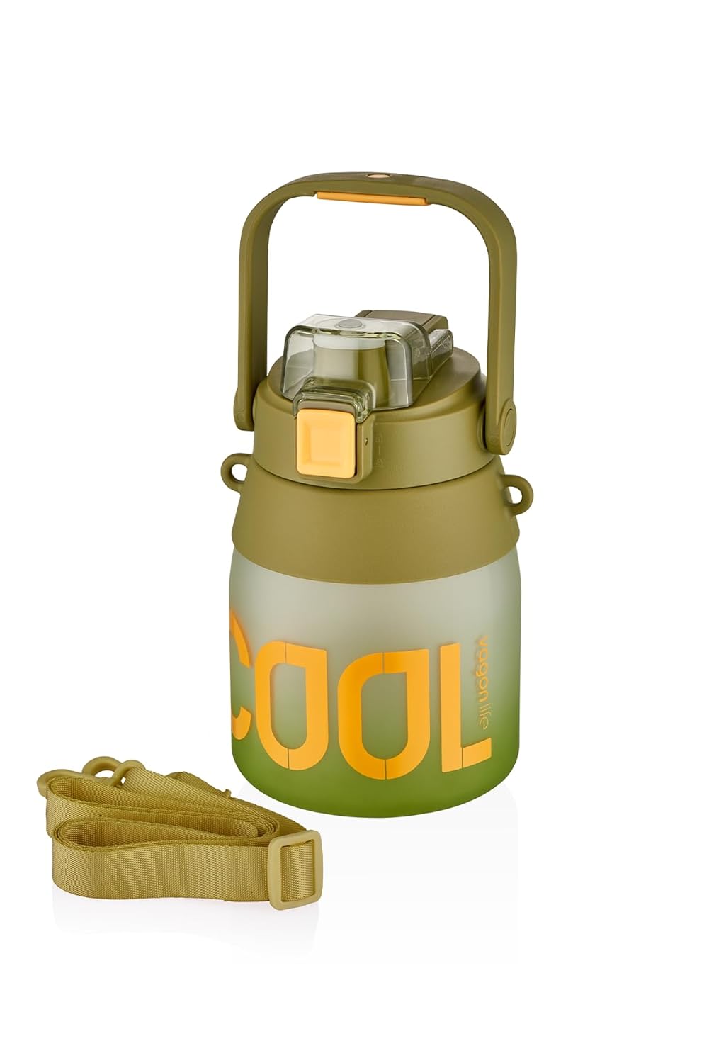 Vagonlife 1000ml Askılı Tek Kapak Çift Kullanım Pipetli/Pipetsiz Kullanım SoftTouch Su Matarası