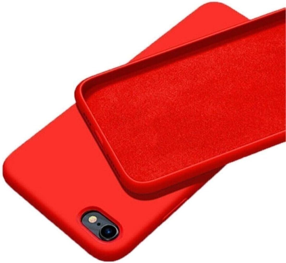 GGM AKSESUAR iphone 7/8 / SE 2020 İçi Kadife Lansman Silikon Kılıf Şok Emici Full Kasa Koruma Sağlayan Kılıf -Silicone Case Compatible with iPhone 7/8/SE 2020 Gel Rubber Full Body Protection Cover Case(Kırmızı)