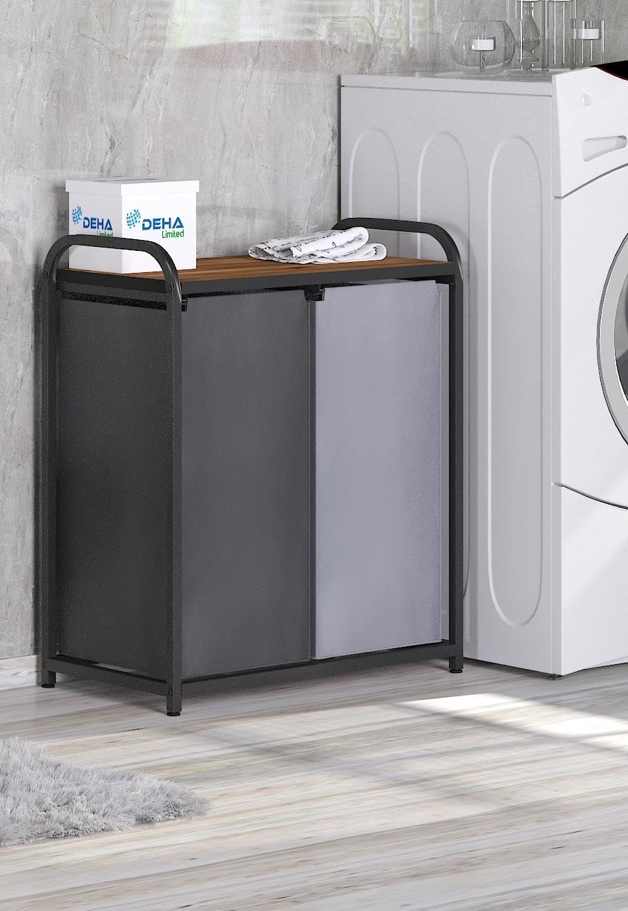 Dehalimited İkili Renkli ve Beyazlar için Çamaşır Sepeti Banyo Dolabı Kirli Sepetli Banyo Düzenleyici Çamaşırlık