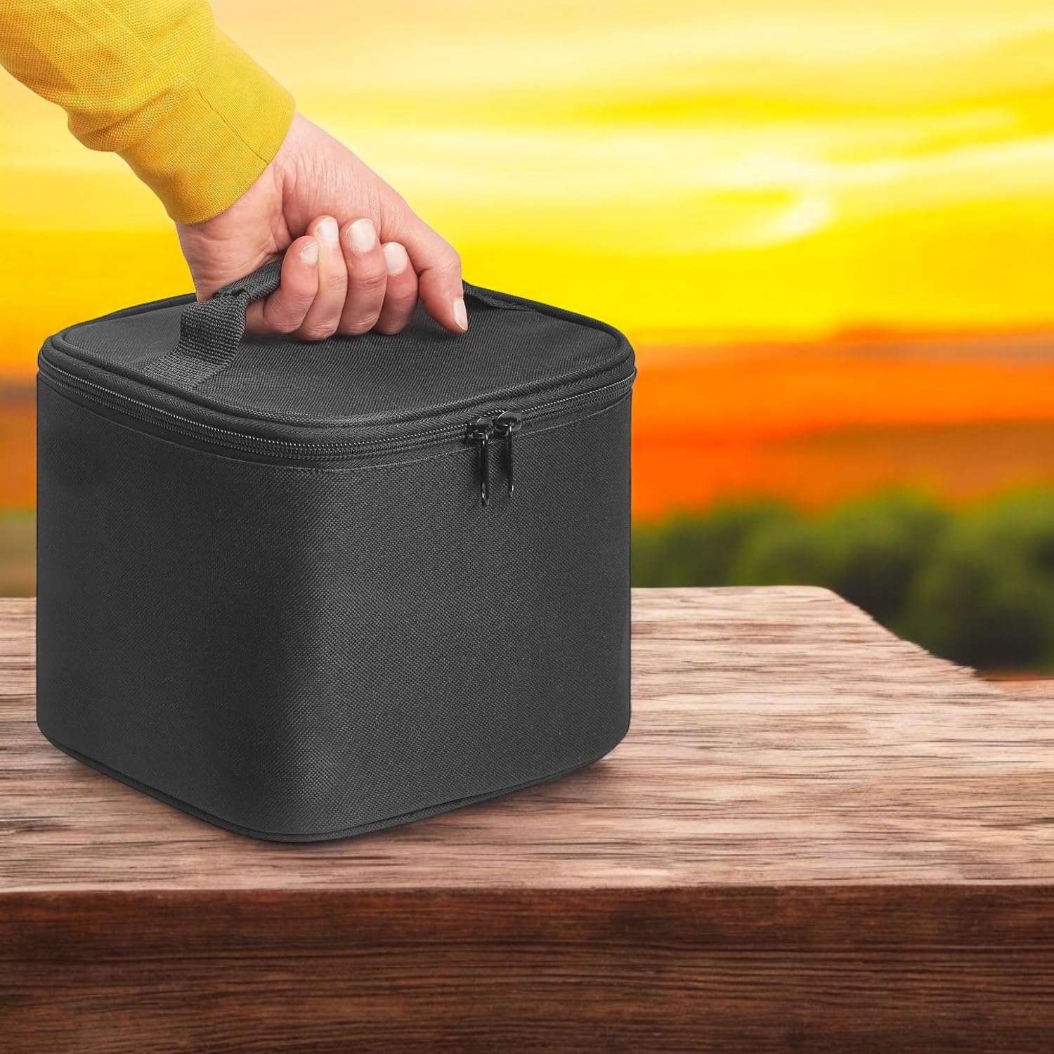 FİGİZA 8 Litre Termos Çanta – Isı Yalıtımlı Termal Yemek ve İçecek Taşıma Çantası, Sıcak & Soğuk Koruma, Piknik, Kamp, Ofis, Seyahat ve Araç Kullanımı İçin Uygun, Sızdırmaz ve Silinebilir (siyah)