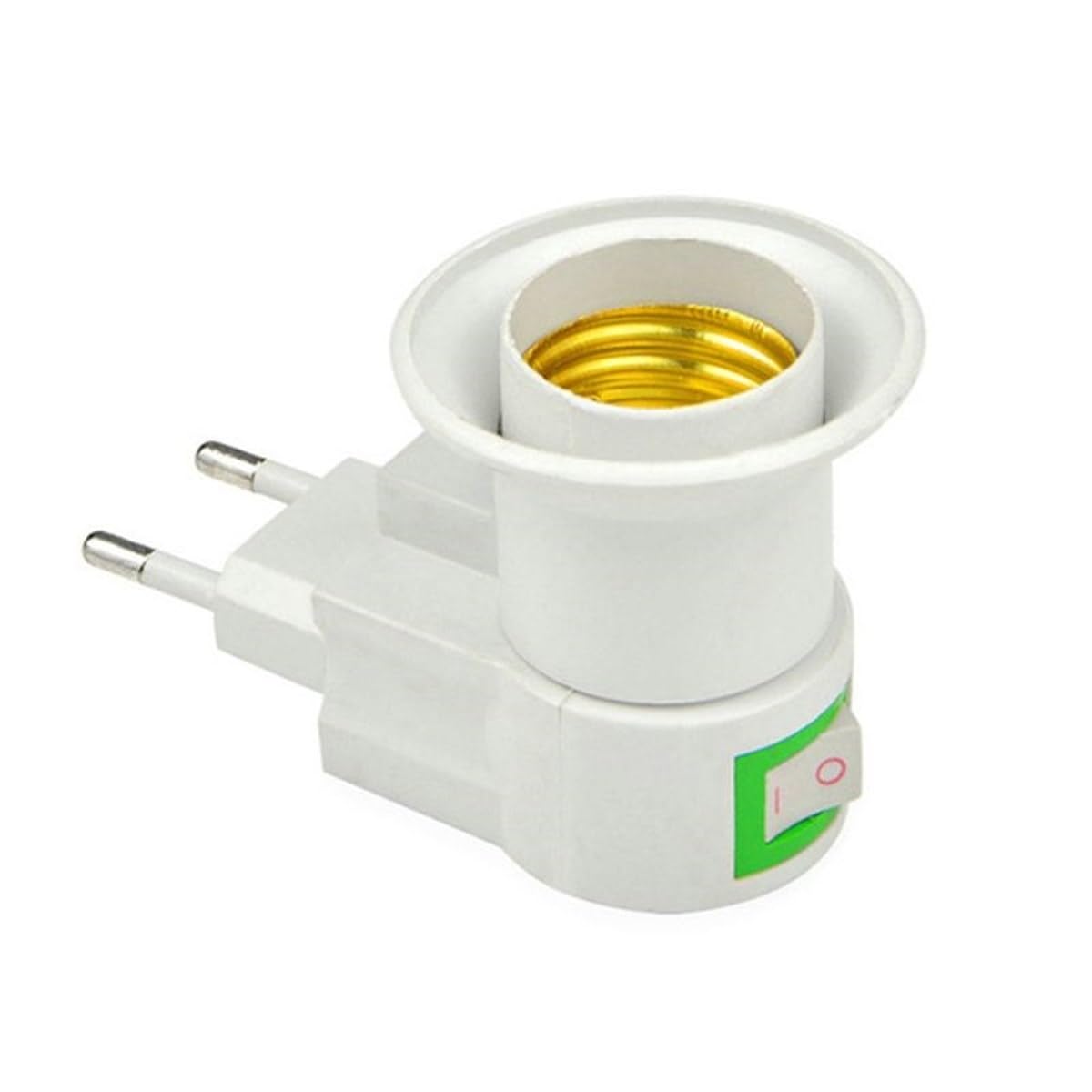 5DM Fişli Aç-Kapa E27 Ampül Duyu; E27 Standart, ABS + Bakır Malzemesi, 220V, Masa Üstü