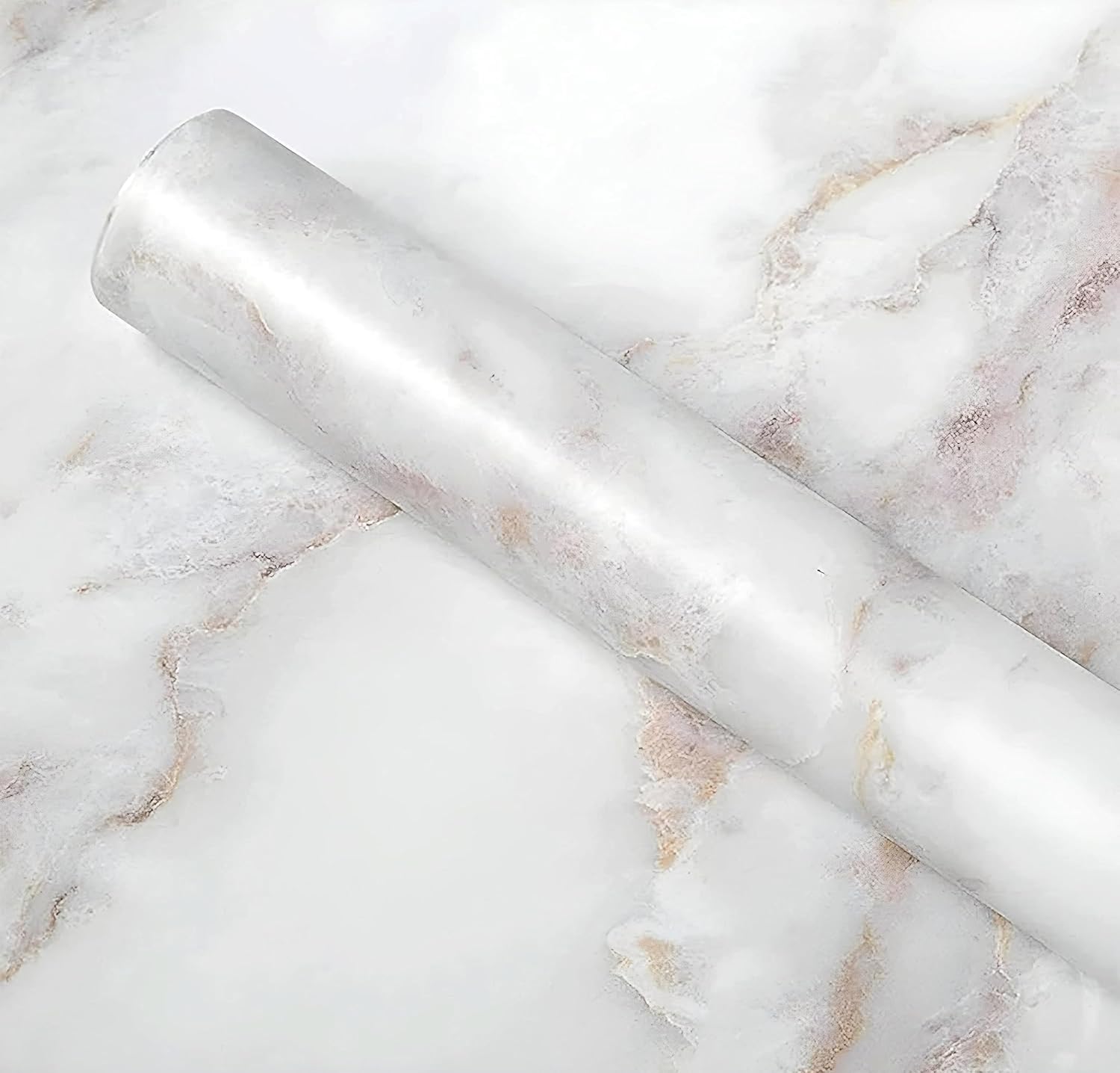 Kyrotech Mermer Desenli Kendinden Yapışkanlı Folyo 5 Metre, 60 CM, Vinil, KendindenYapışkanlı, Dekor folyosu, Pencere Çıkartması, PVC Çıkartma, Mobilya, Mutfak dolabı, Granit (Beyaz Mermer Desenli)