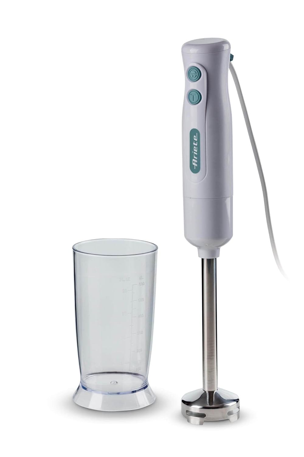 Ariete El Blender Beyaz 0601/01-700 Watt, Paslanmaz Çelik Bıçaklar, Metal Ayak, 2 Kademeli Hız Ayarı, 600 ml Ölçü Kabı