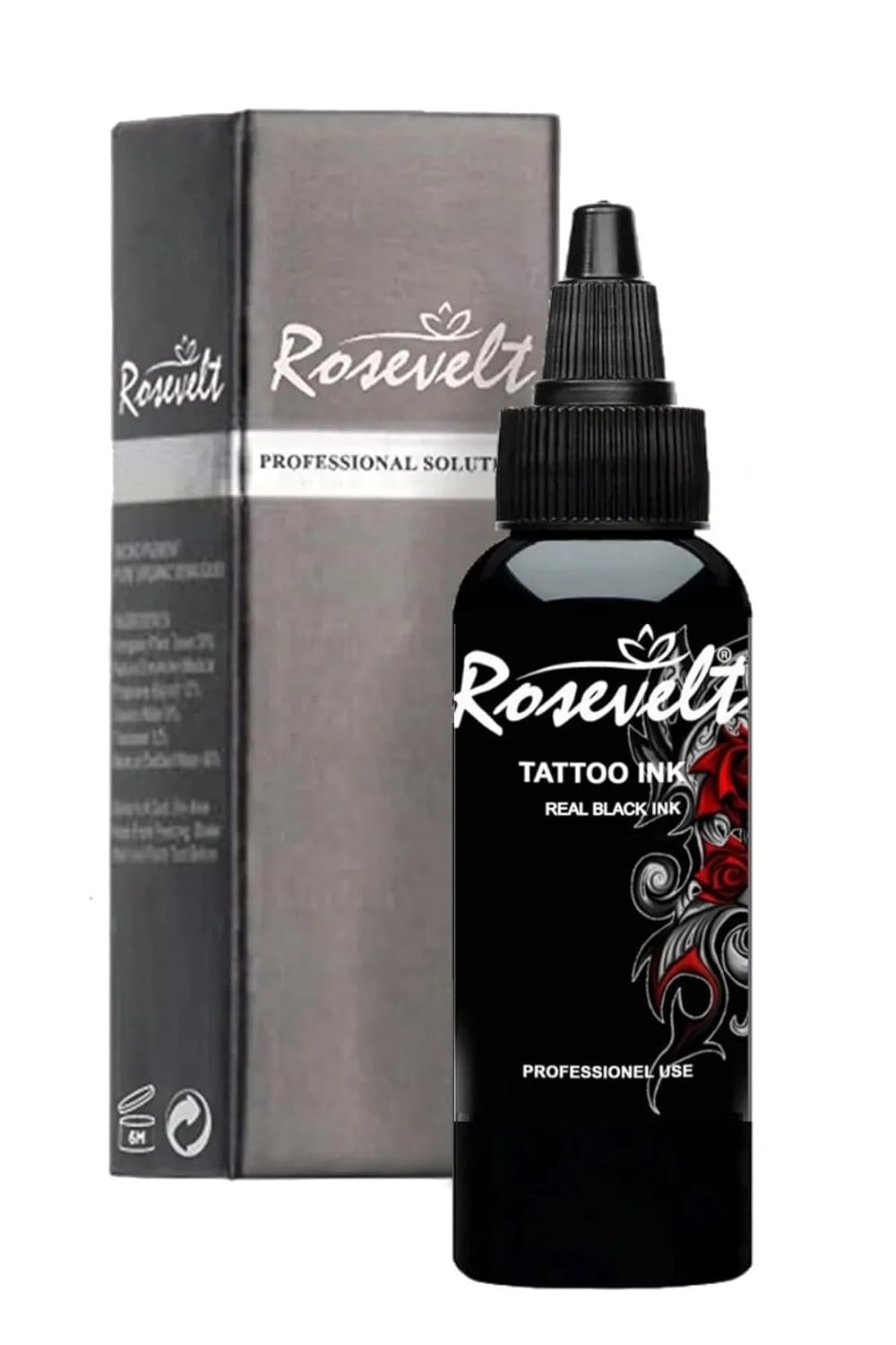 ROSEVELT DÖVME BOYASI 1 OZ 30 ML (SİYAH ÇİZGİSEL)