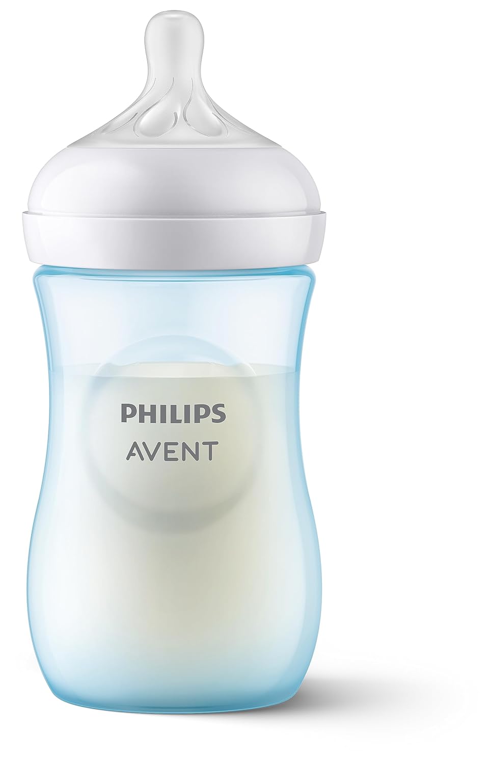 Philips Avent Doğal Tepkili Biberon, 260 ml, 1 Ay+, Akıtmaz Emzik, Kolik ve Gaz Önleyici, BPA İçermez, Mavi, SCY903/21