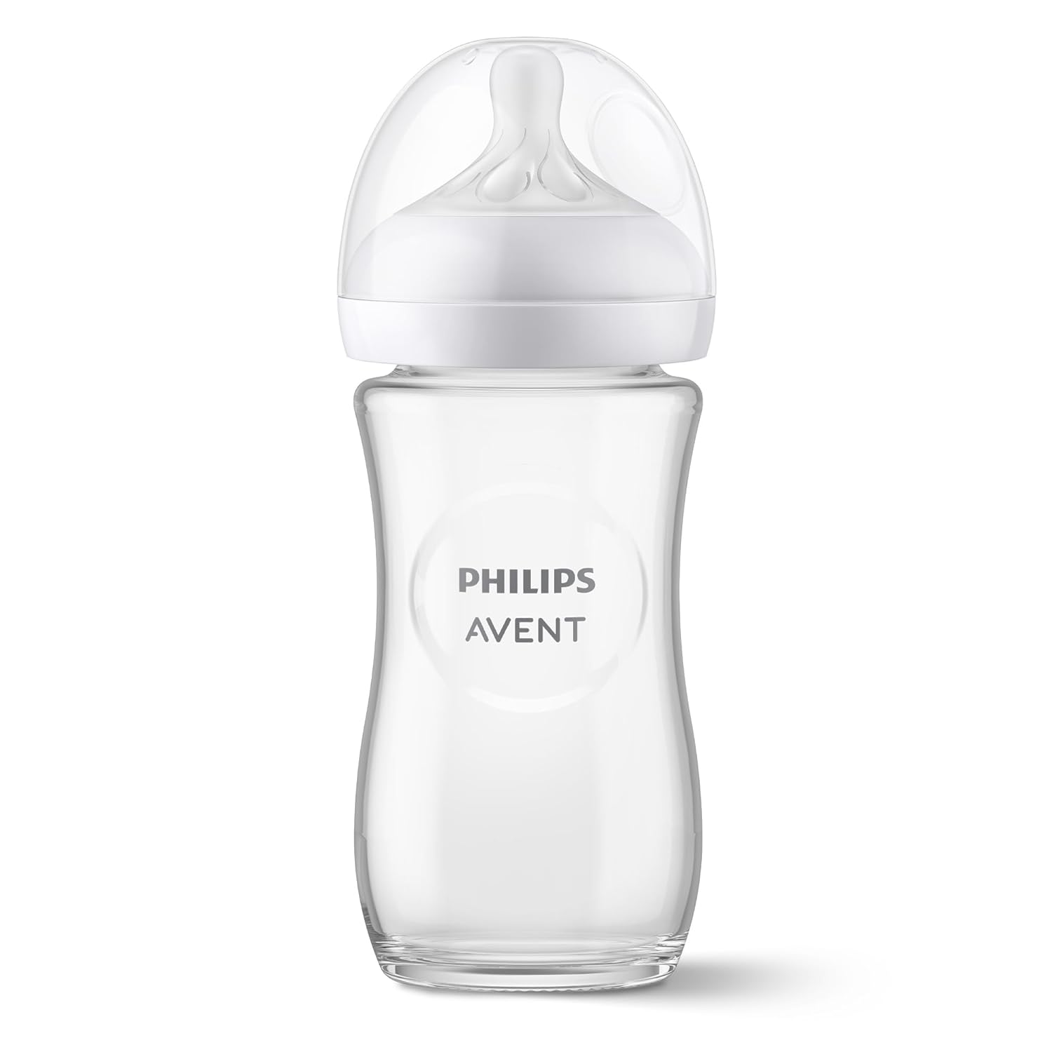 Philips Avent Doğal Tepkili Cam Biberon, 240 ml, 1 Ay+, Akıtmaz Emzik, Kolik ve Gaz Önleyici, BPA İçermez, SCY933/01