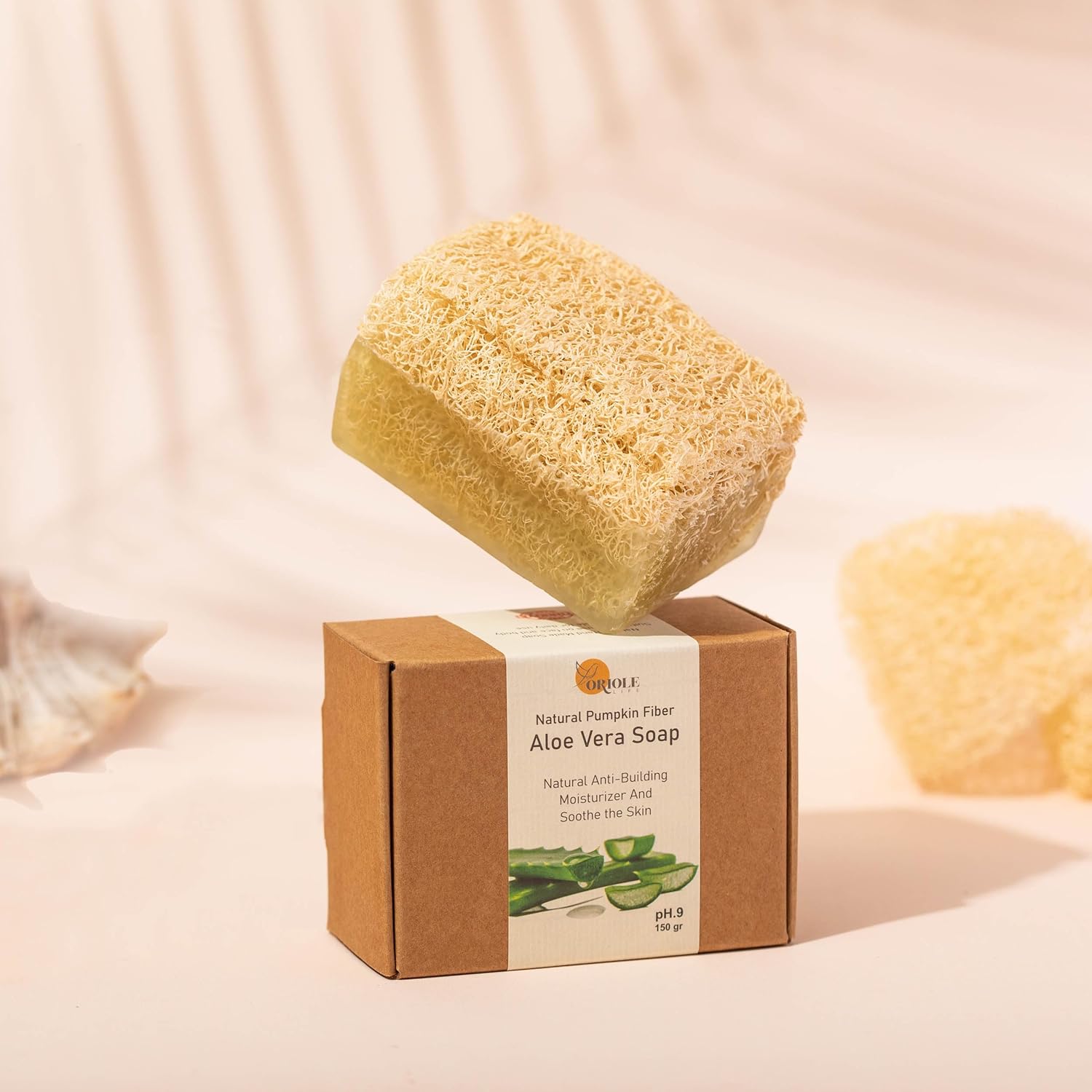 Oriole Life Doğal Kabak Lifli Aloe Vera Sabunu - Cilt Kuruluğu Karşıtı, Besleyici, Nemlendirici Yüz ve Vücut Sabunu 150 gr.