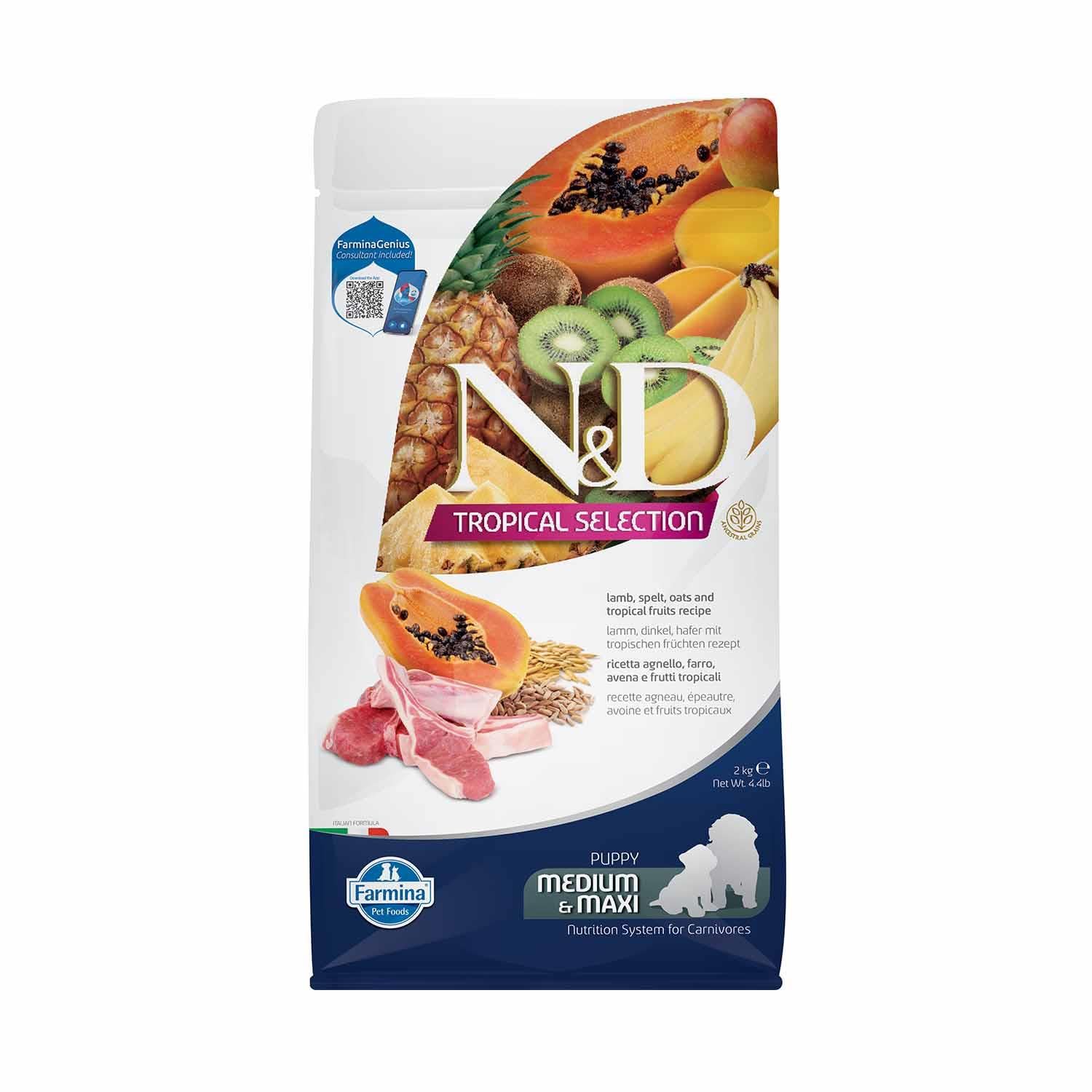 Farmina Nd N&D Tropical Selection Kuzu Etli Ve Tropikal Meyveli Orta Ve Büyük Irk Yavru Köpek Maması 2 Kg