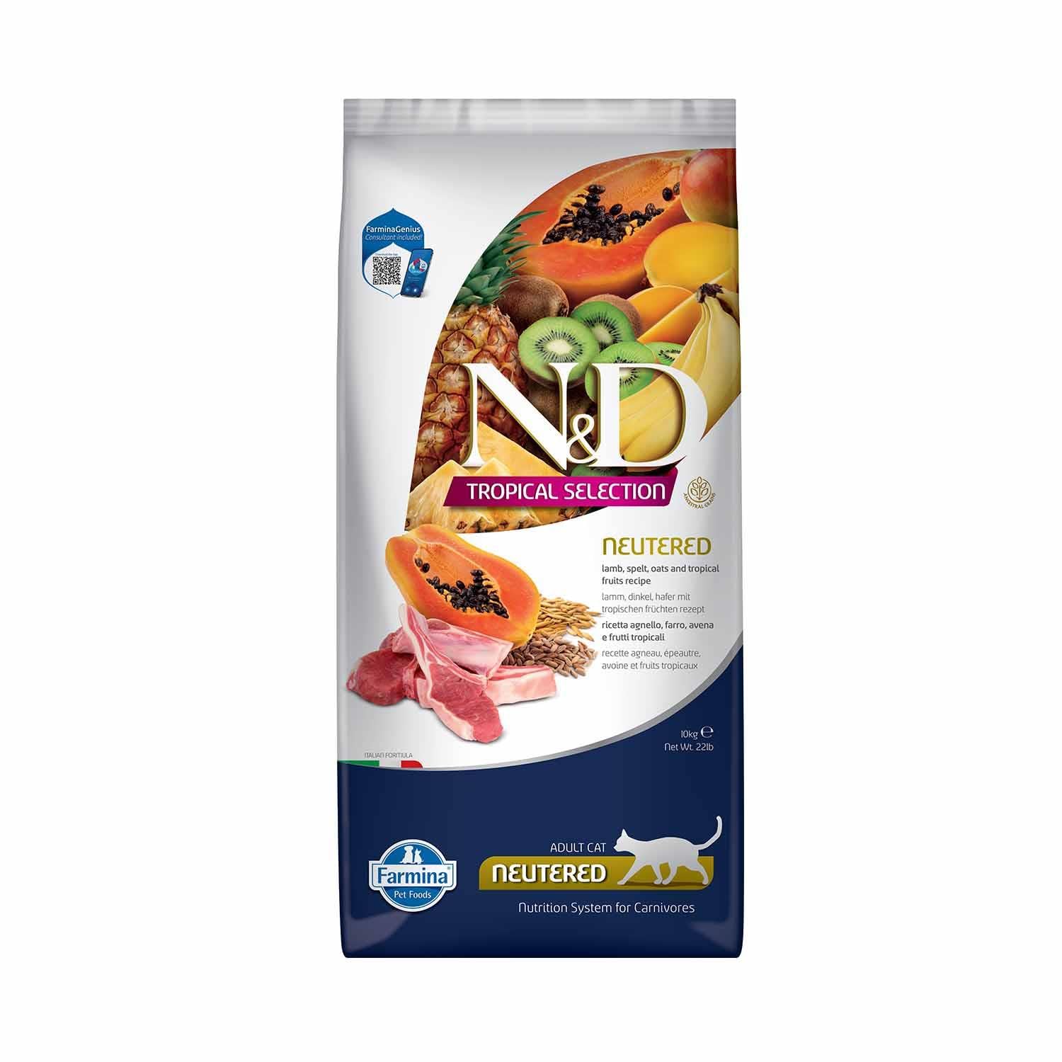 ND N&D Tropical Selection Kuzu Etli ve Tropikal Meyveli Kısırlaştırılmış Kedi Maması 10 Kg