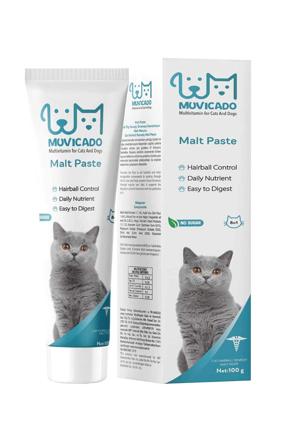 Muvicado Kedi Maltı - Kediler İçin Tüy Yumağı Önleyici - Malt Paste 100g