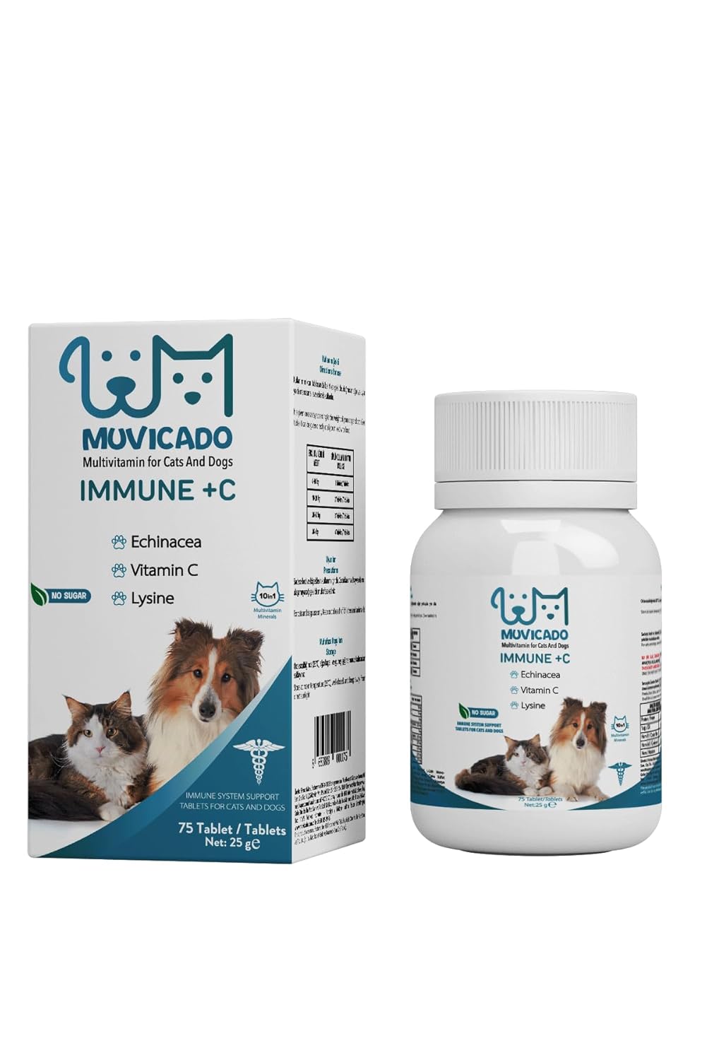 Muvicado Kedi ve Köpeklerin Bağışıklık Sistemini Destekleyen Tablet Immune C Vitamin