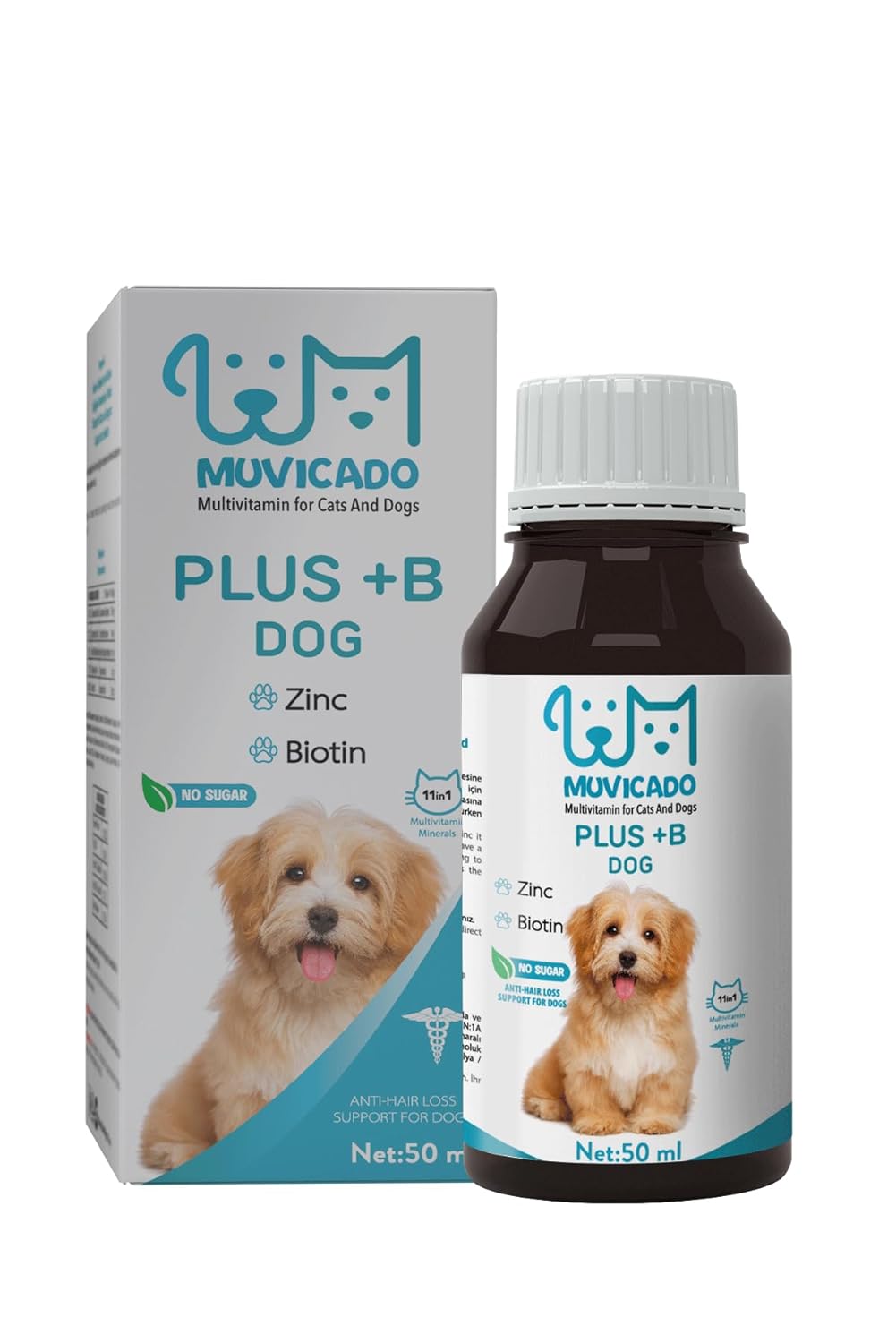 Muvicado Köpekler İçin Tüy Sağlığı Damlası - Plus B - Köpek Tüy Vitamini - Tüy Dökülmesini Engelleme