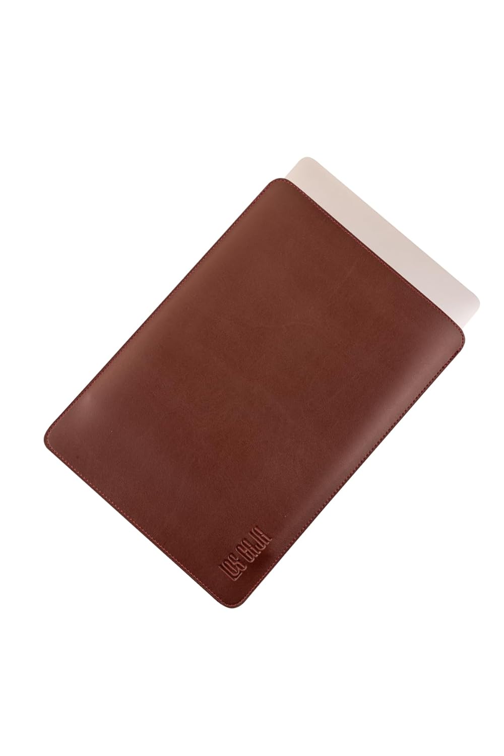 ONECOVERY Macbook Pro 14" Inç [2021-2024], Macbook Air 14" Inç [2019-öncesi] - Su Geçirmez Deri Laptop Kılıfı (Koyu Kahverengi)