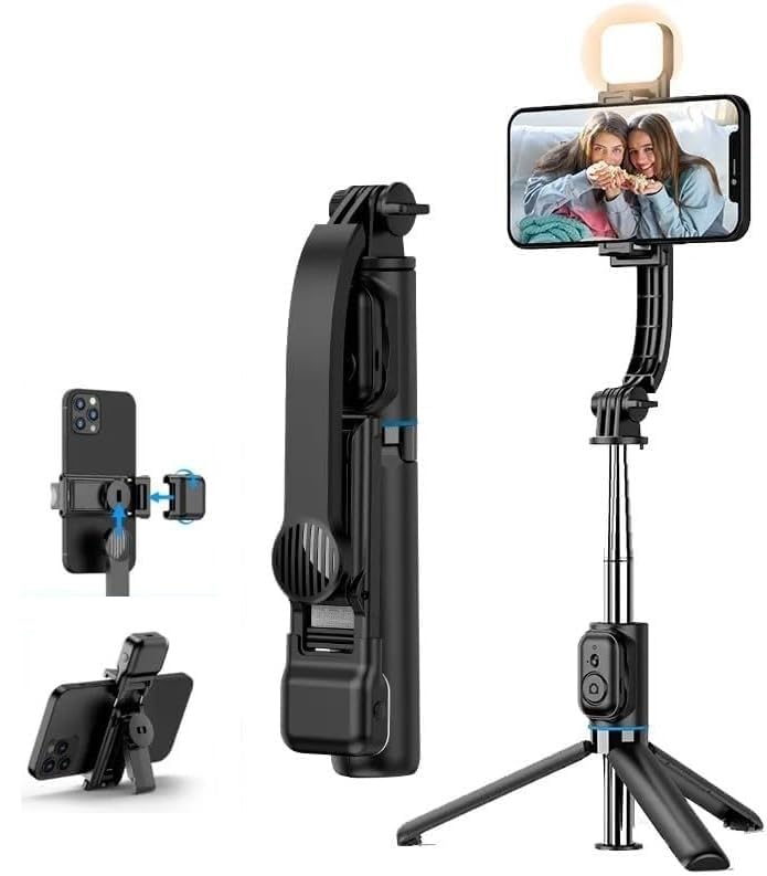 Hobimtek C01s Çok Amaçlı Işıklı Selfie Çubuğu Masa Üstü Tripod Kumandalı Selfie Dolgu Işığı Dahil 107 Cm